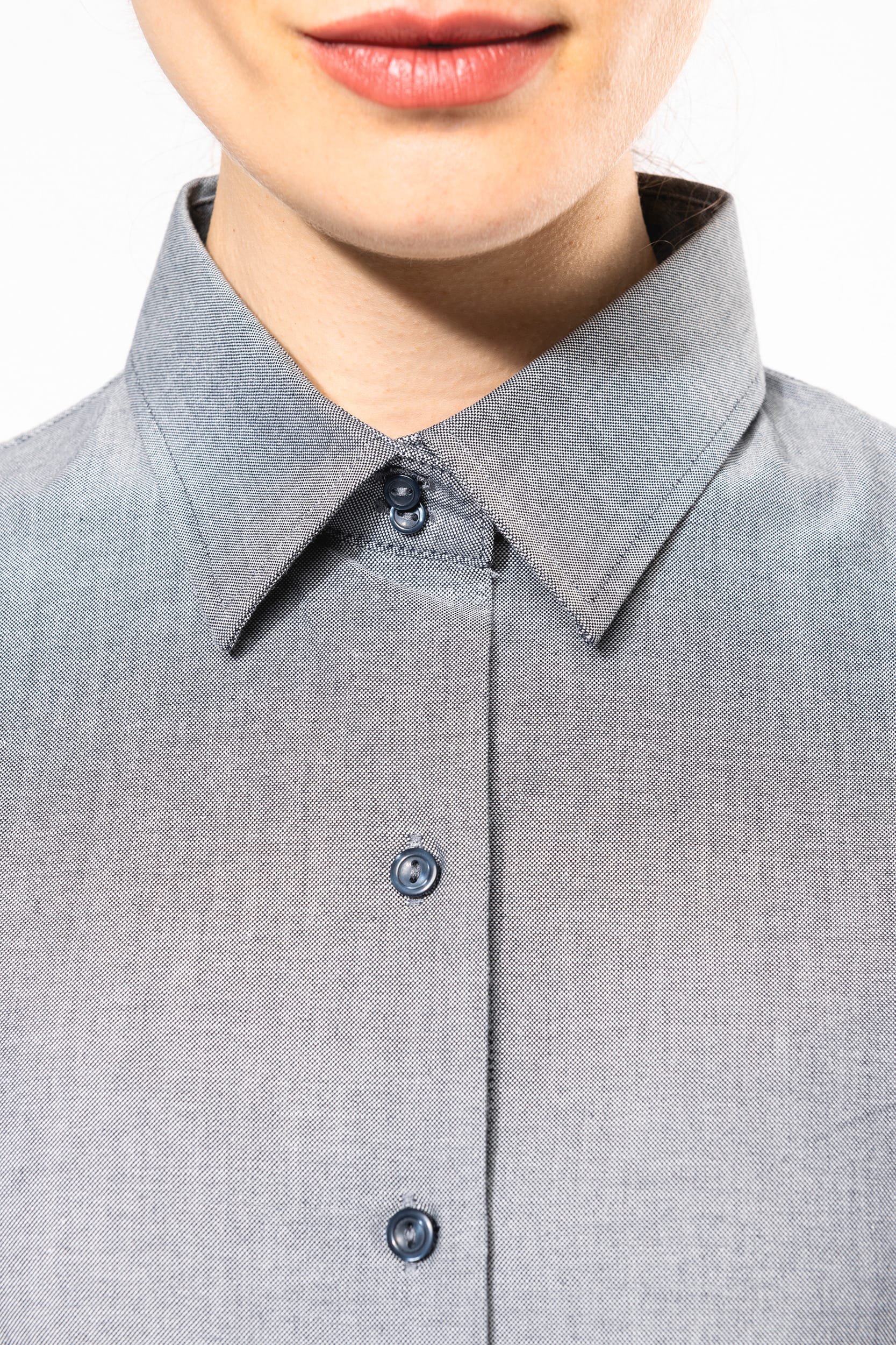Damen Oxford Kurzarmbluse