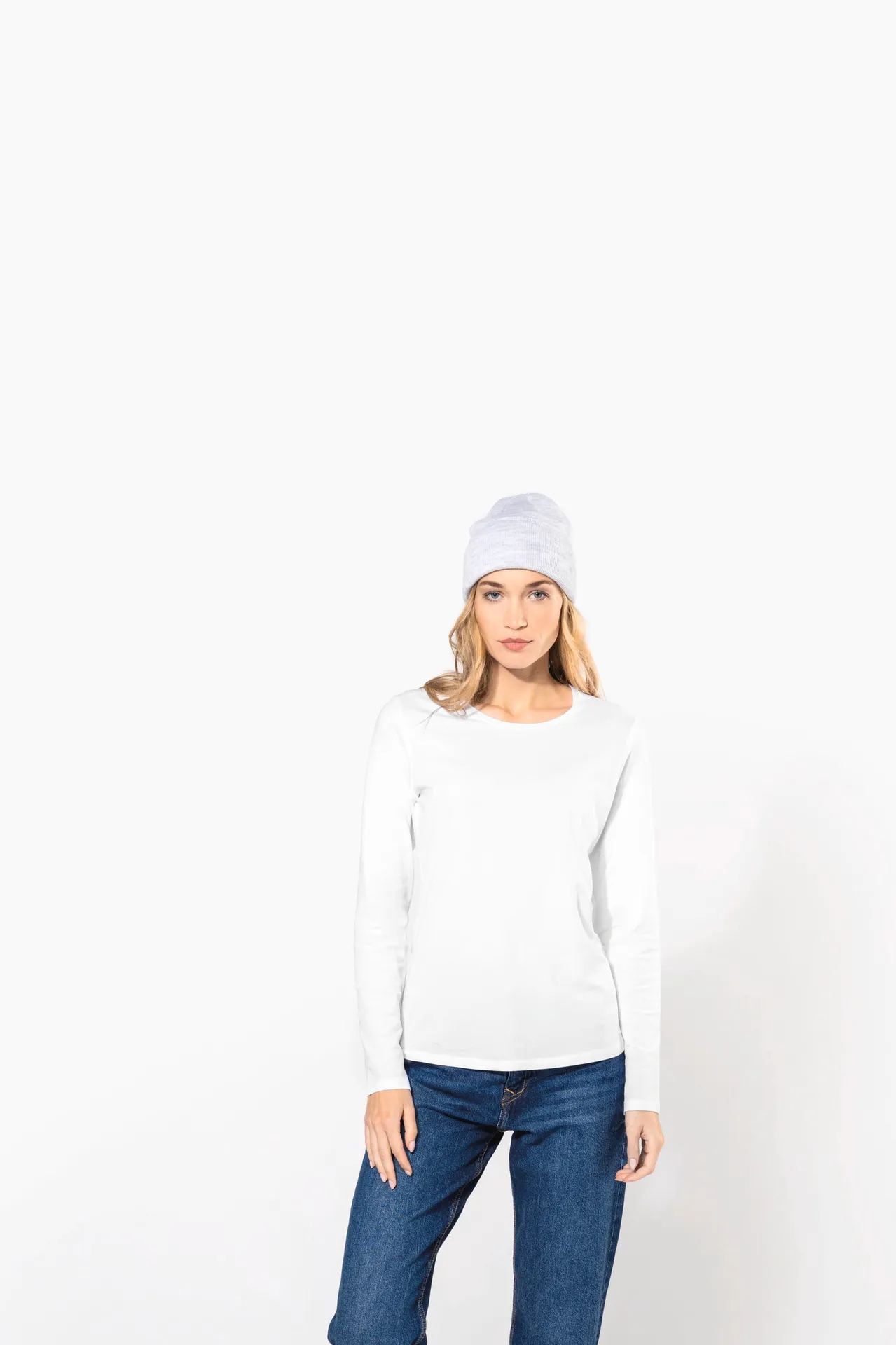 Damen Langarm-T-Shirt mit Rundhalsausschnitt