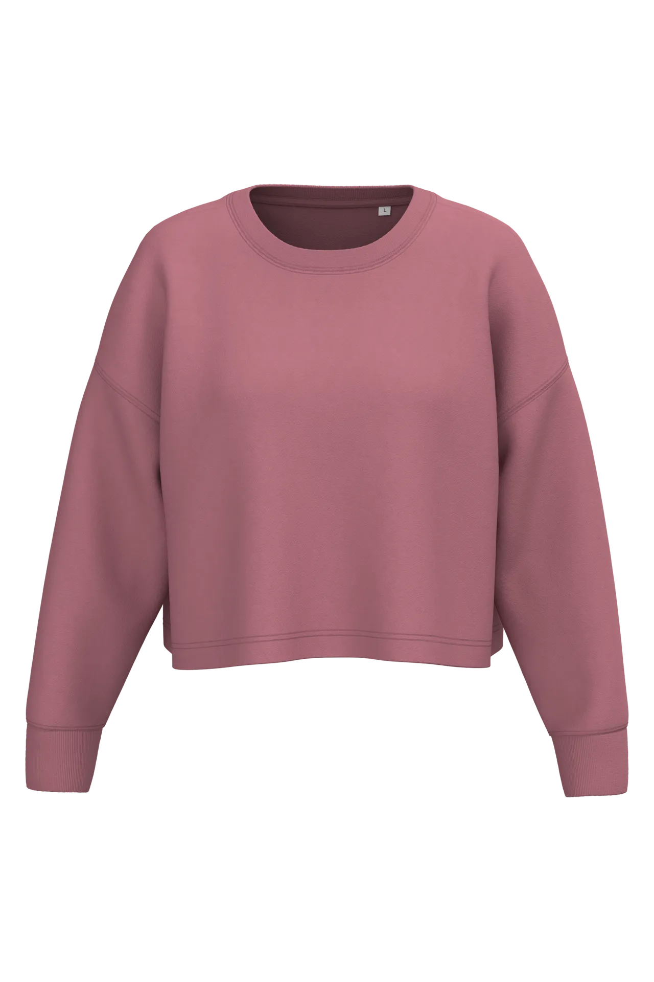 Damen Cropped-Sweatshirt mit Rundhalsausschnitt