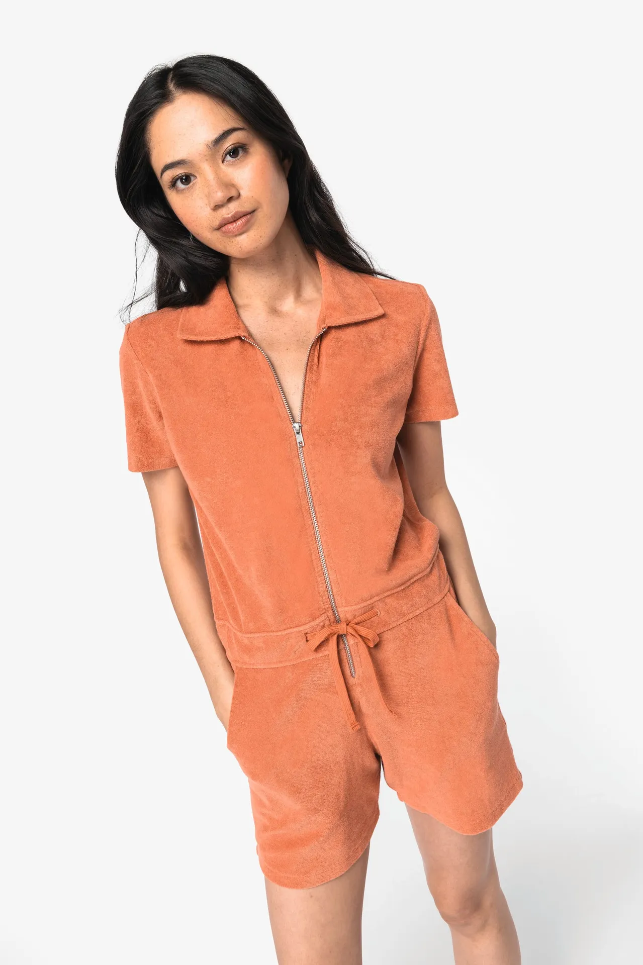 Umweltfreundliches Short-Jumpsuit aus Frottee für Damen