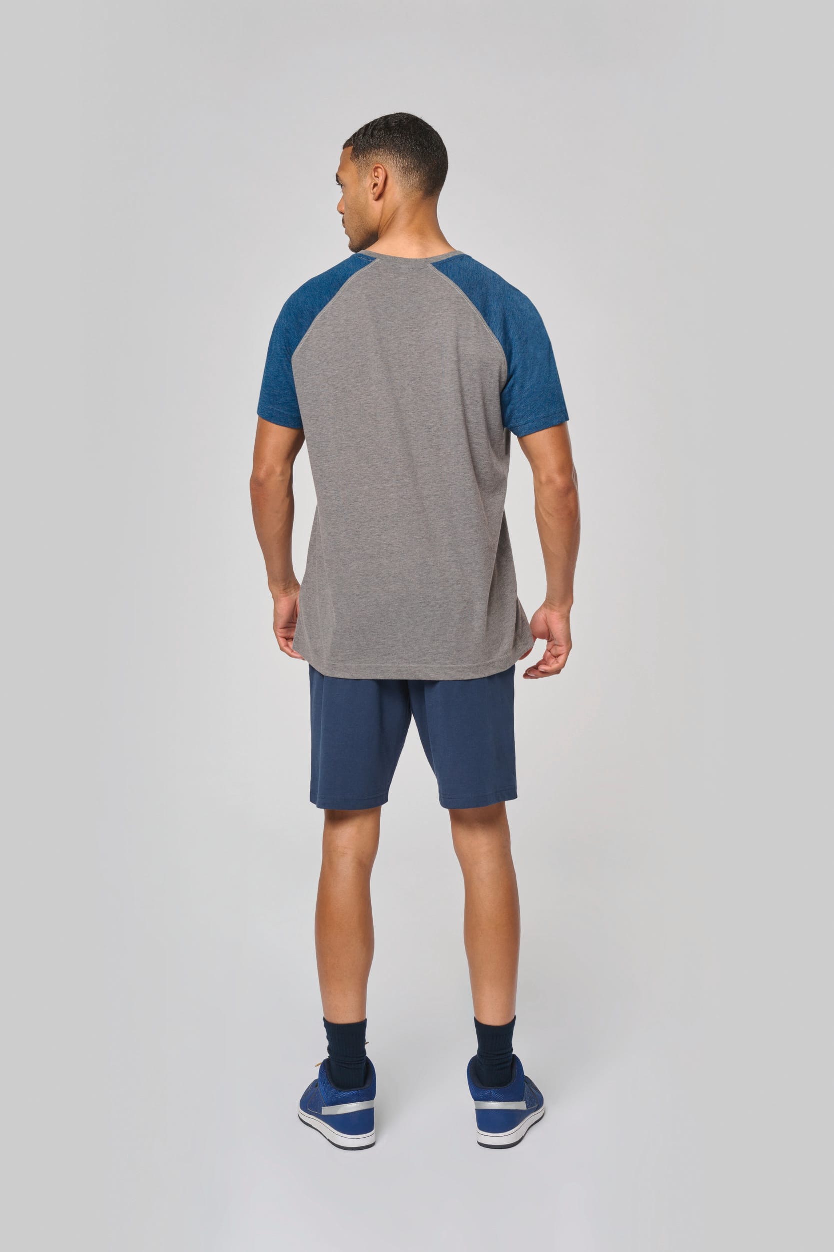 Zweifarbiges Triblend Sport-T-Shirt mit kurzen Ärmeln für Erwachsene