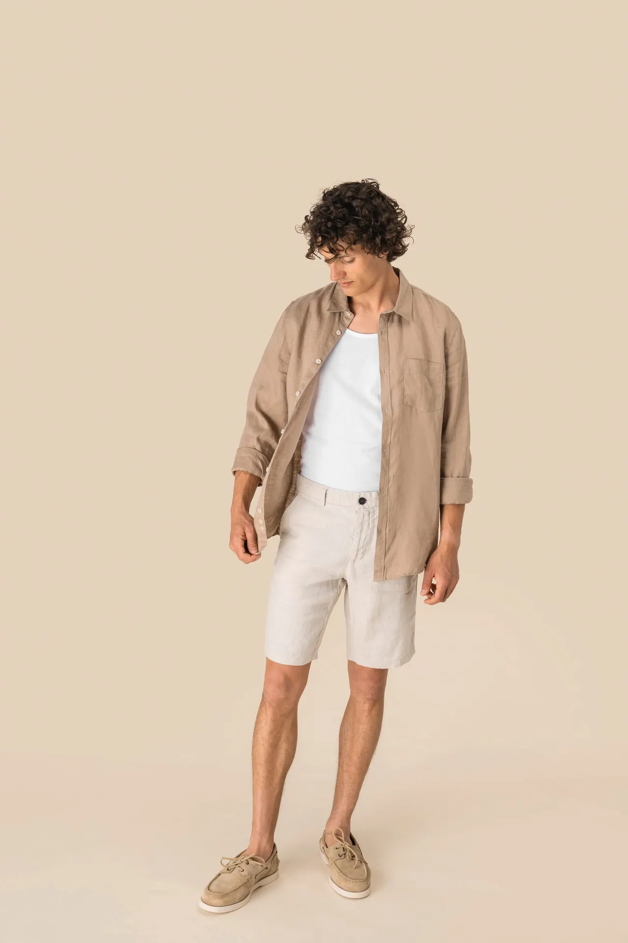 Bermuda-Shorts aus Leinen für Herren