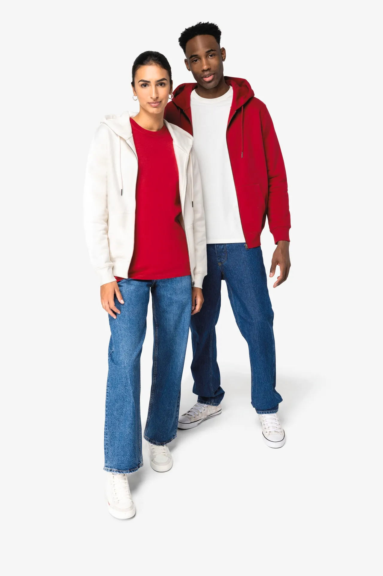 Umweltfreundliches Unisex Kapuzensweatshirt mit Reißverschluss