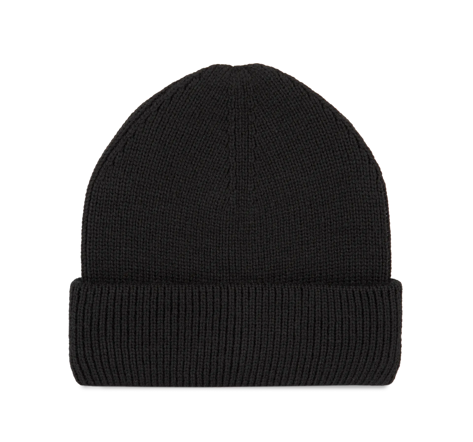Gerippte Mütze mit doppeltem Umschlag