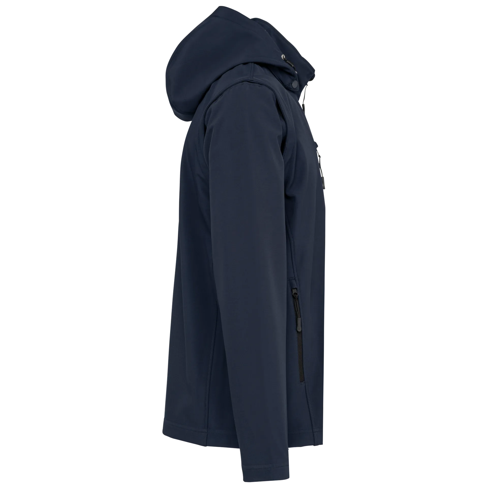 3-lagige Unisex-Softshell-Jacke mit Kapuze und abnehmbaren Ärmeln