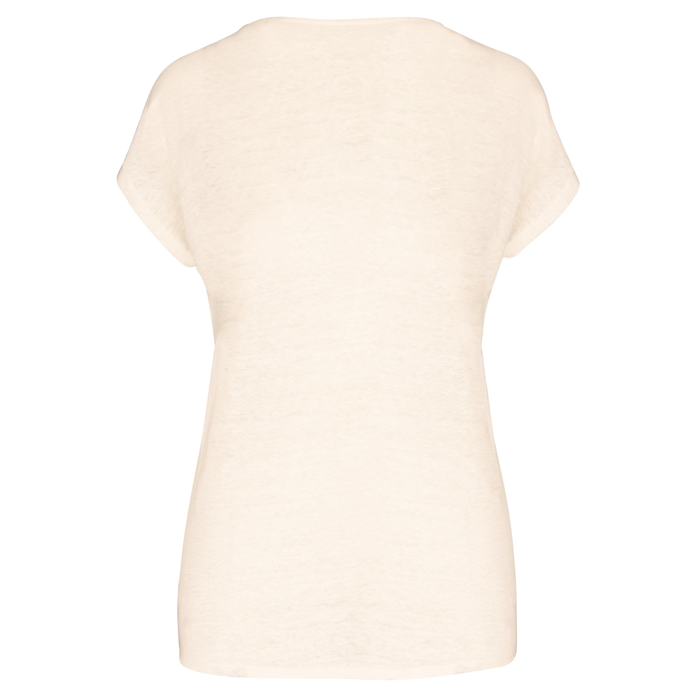 Damen-T-Shirt aus Leinen mit V-Ausschnitt