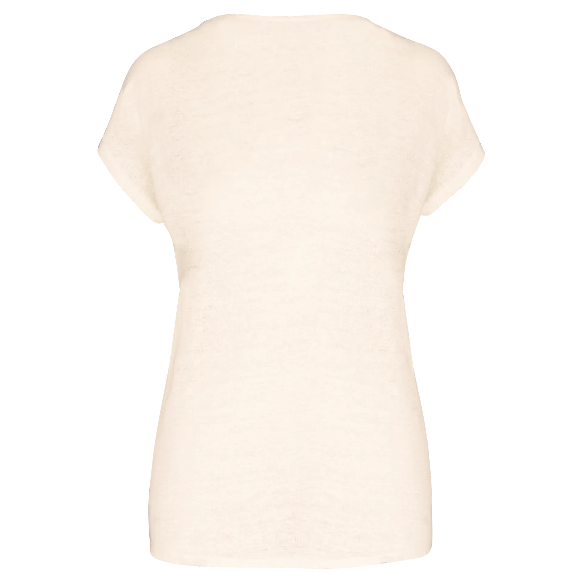 Damen-T-Shirt aus Leinen mit V-Ausschnitt