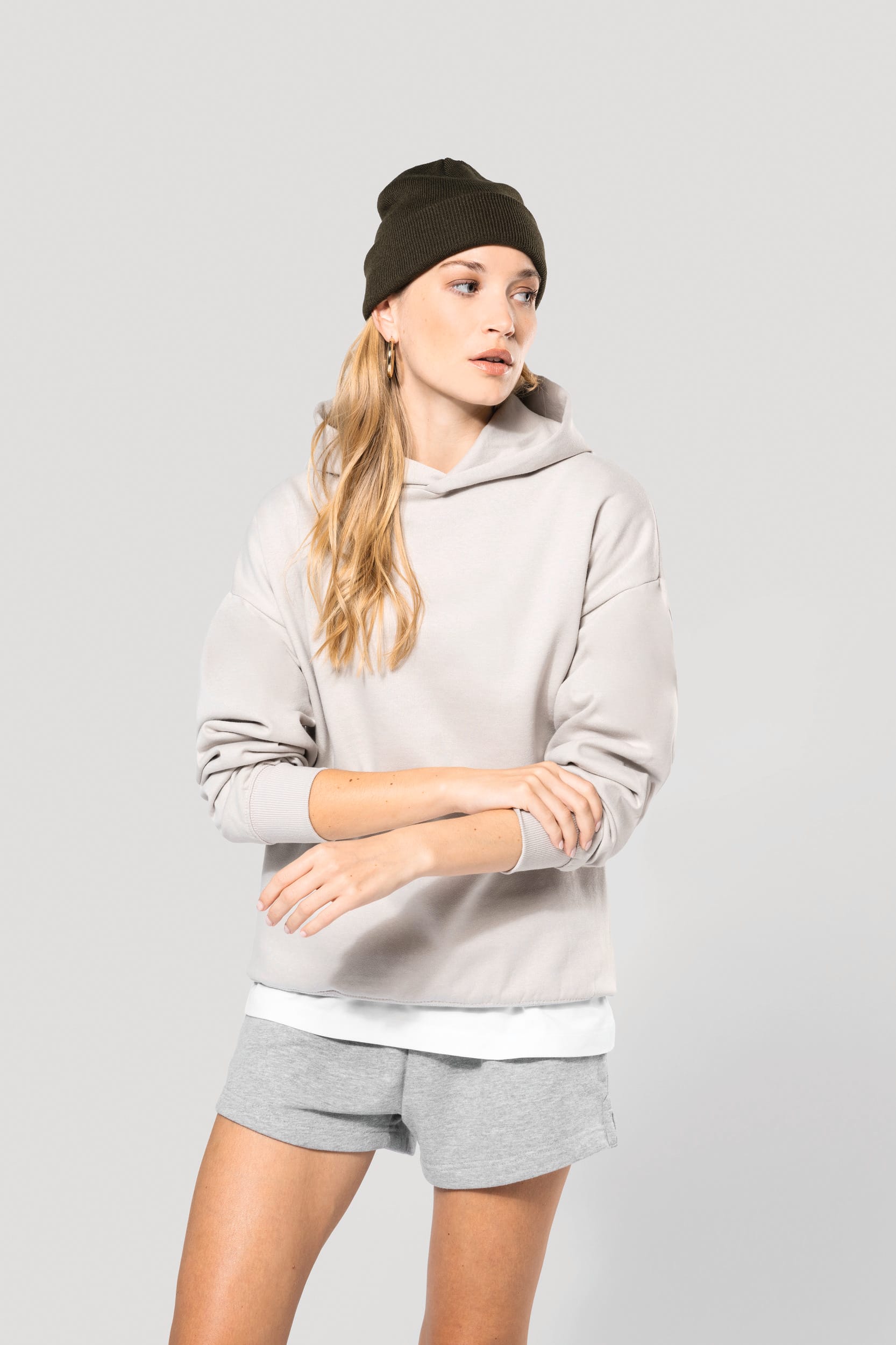 Kapuzensweatshirt aus Molton, Oversize, Unisex