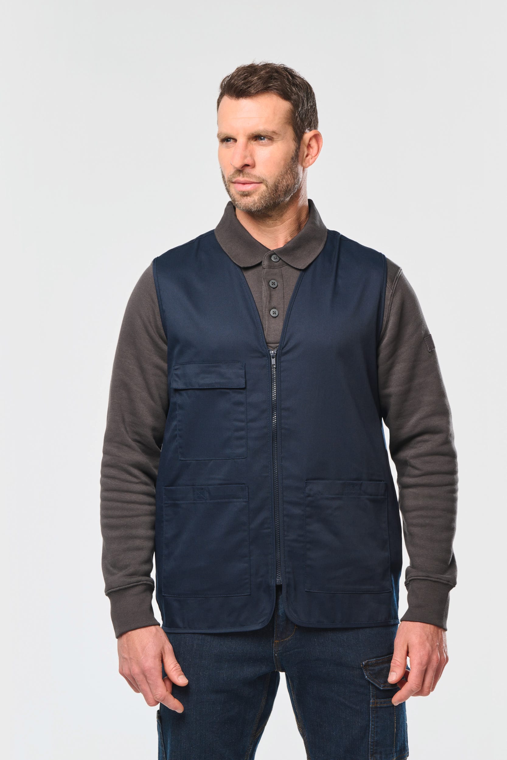 Unisex-Weste aus  Baumwollpolyester mit mehreren Taschen