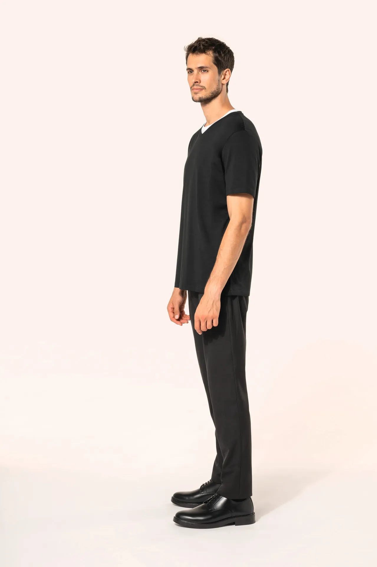 Supima® Herren-T-Shirt mit V-Ausschnitt und kurzen Ärmeln