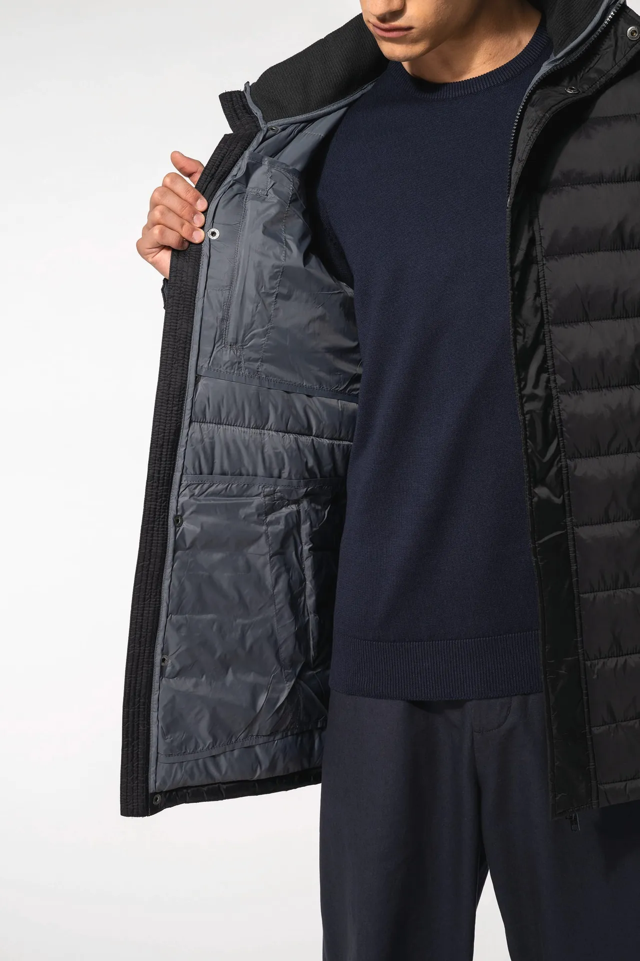 Leichter Herren-Daunenparka mit Kapuze