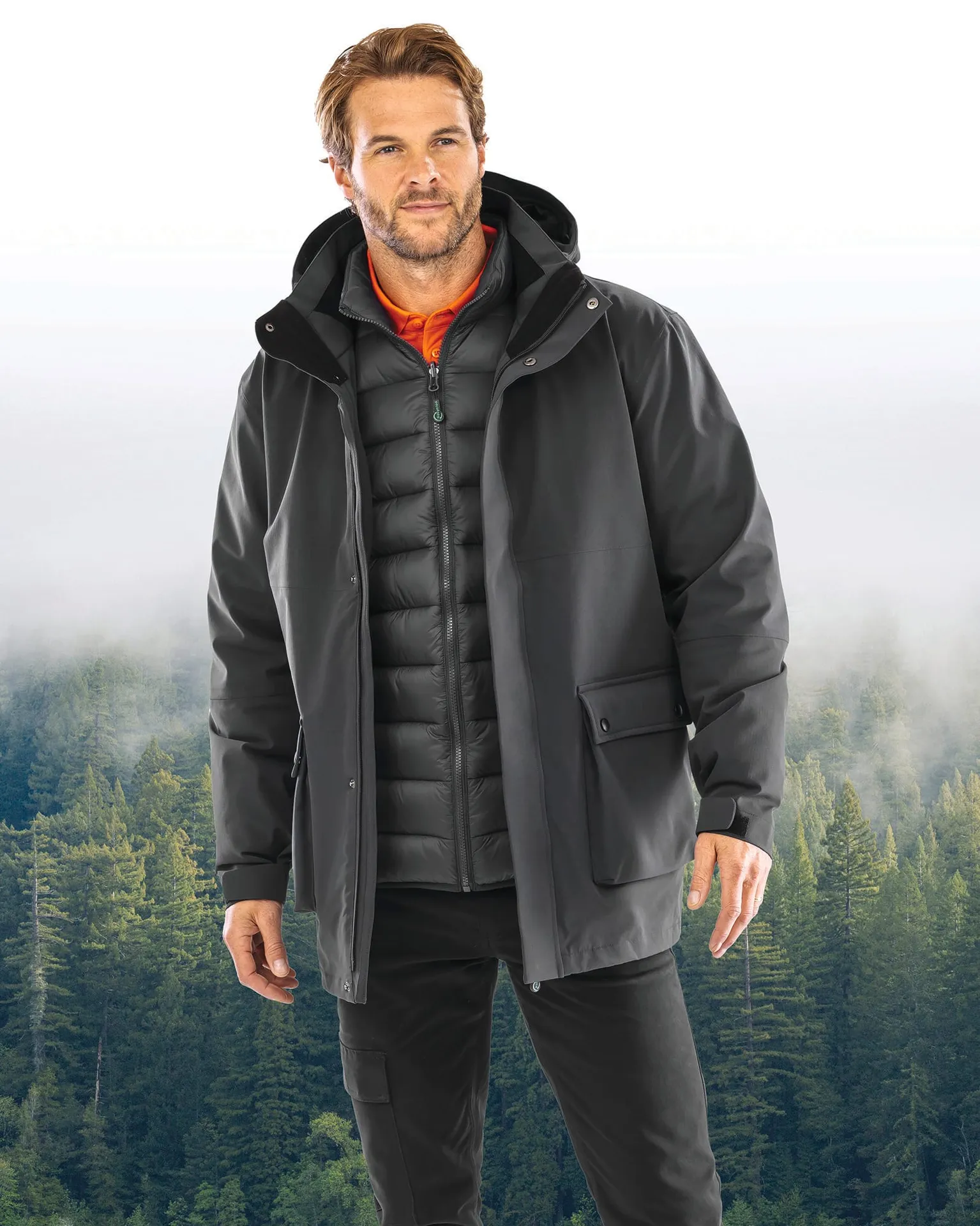 Ripstop-Steppjacke 3-in-1 aus Recyclingmaterial