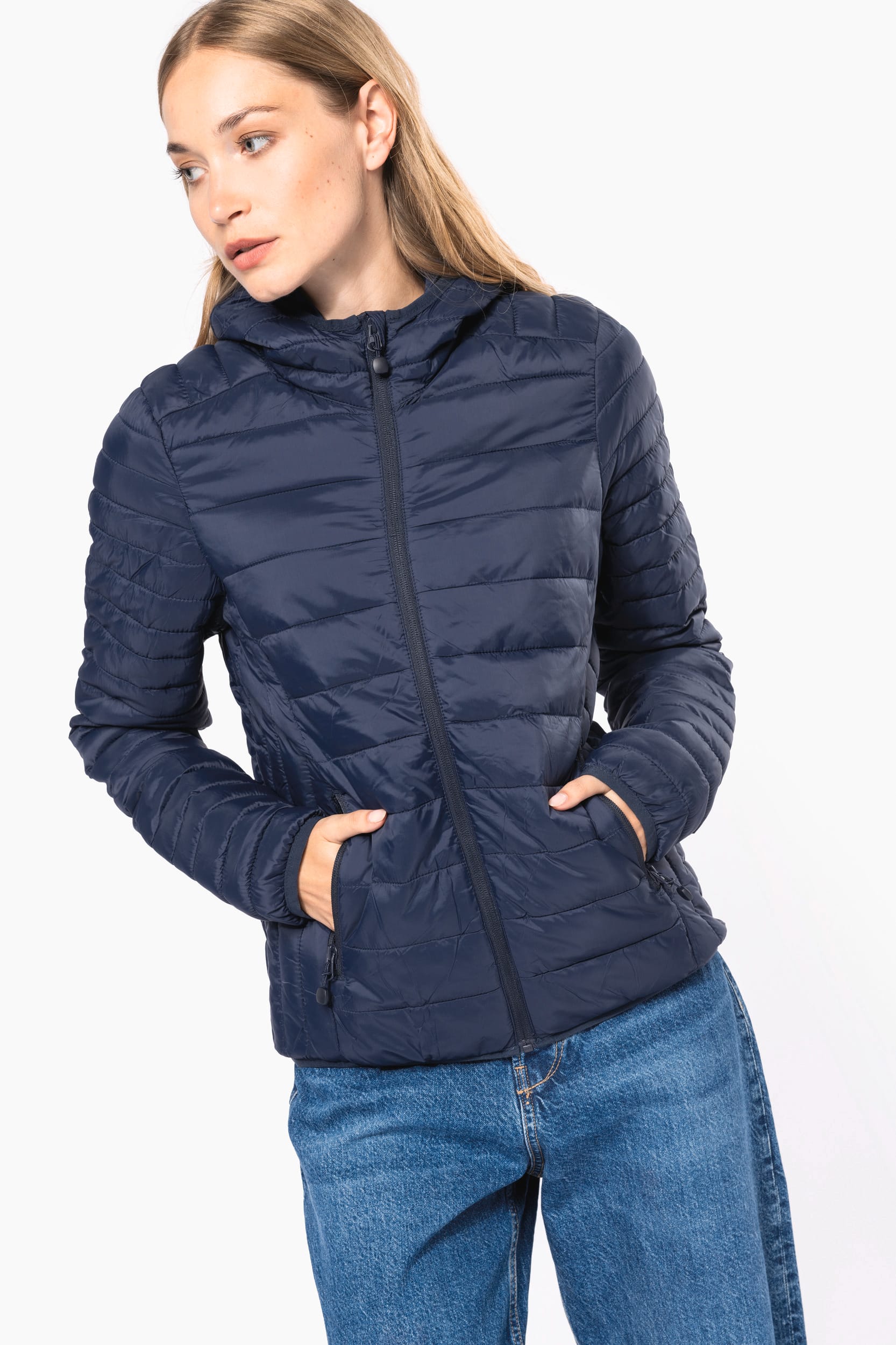 Leichte Damen-Steppjacke mit Kapuze