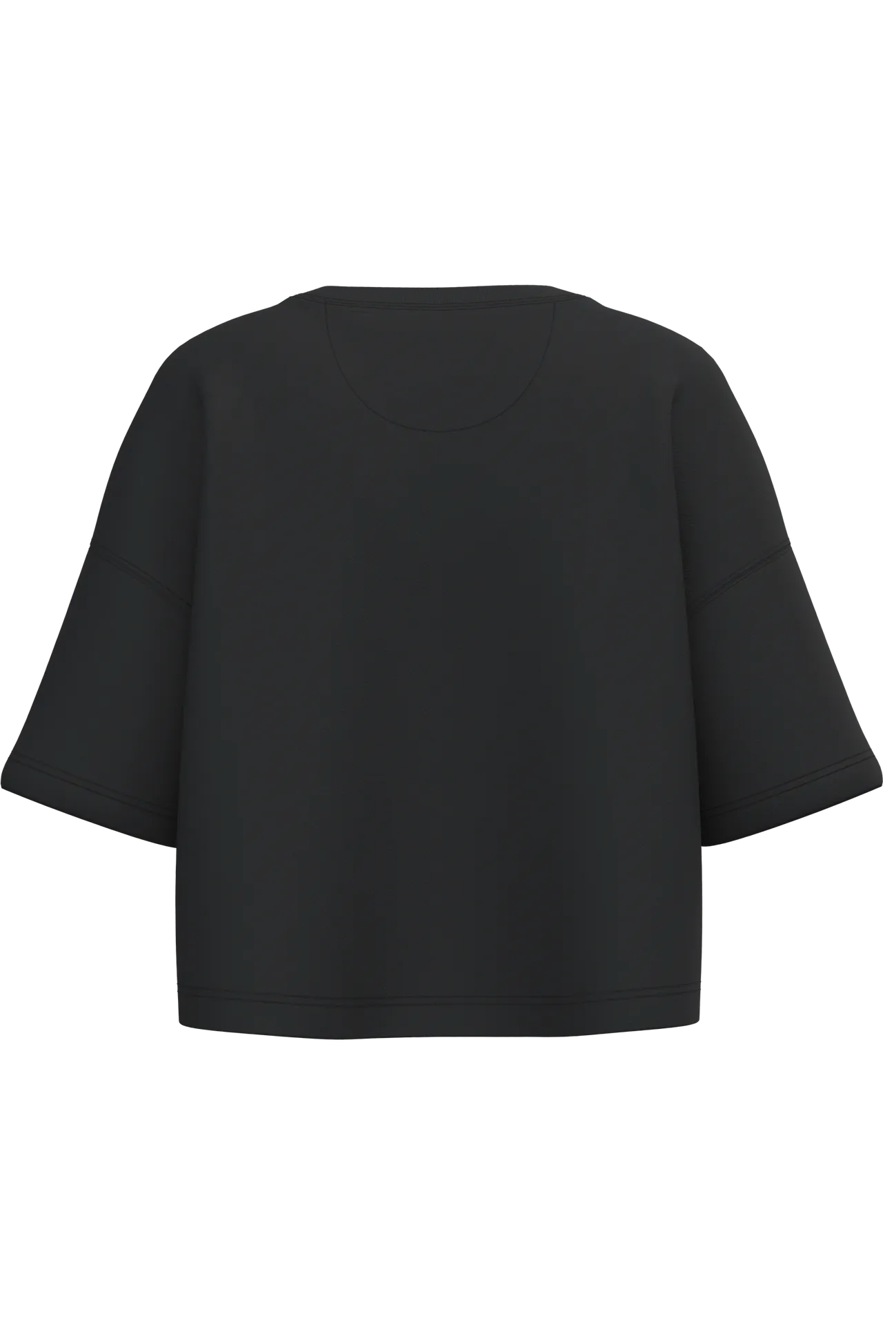 Damen Cropped-Sweatshirt mit kurzen Ärmeln und Rundhalsausschnitt