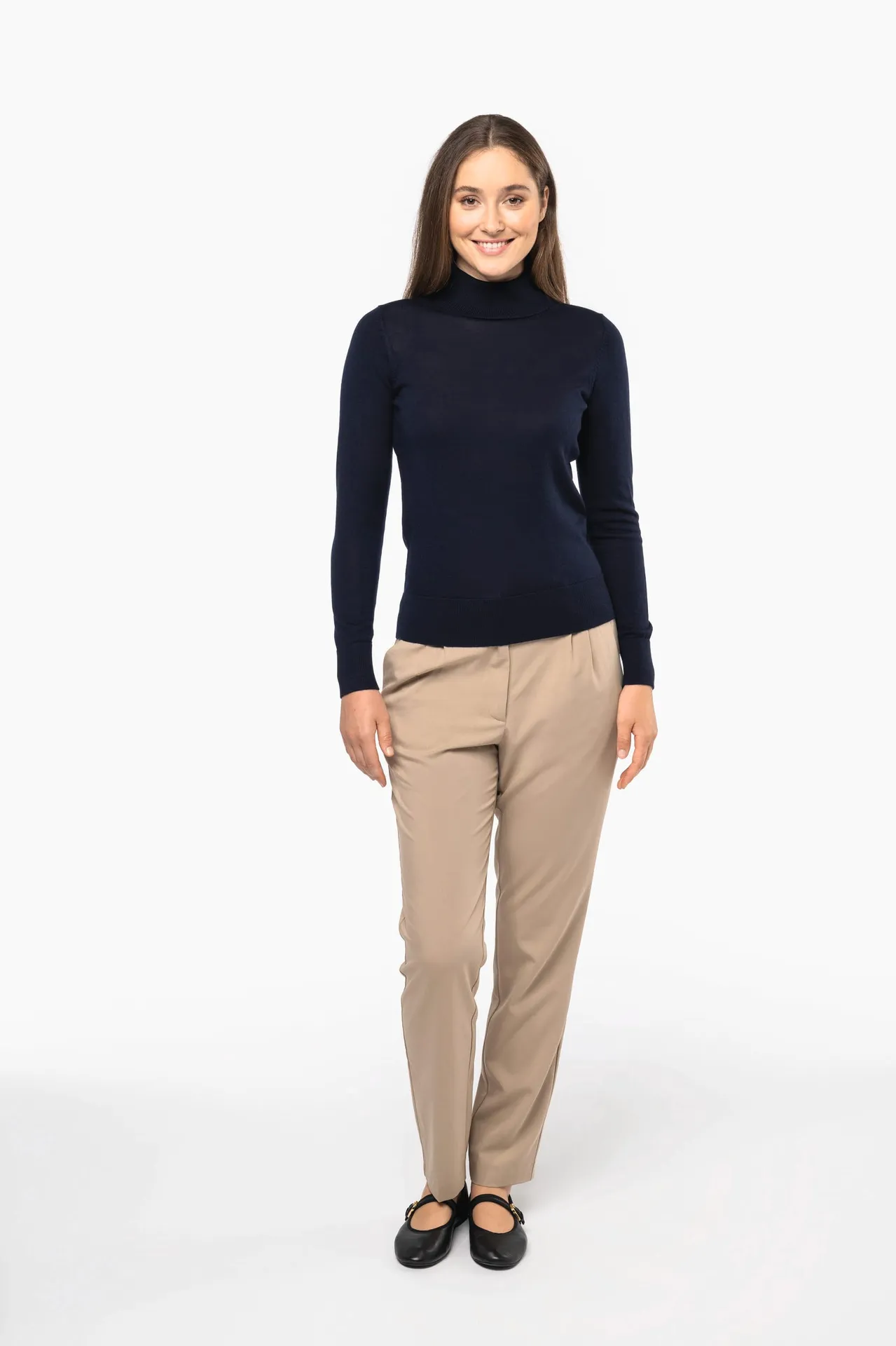 Merino-Damenpullover mit Rollkragen