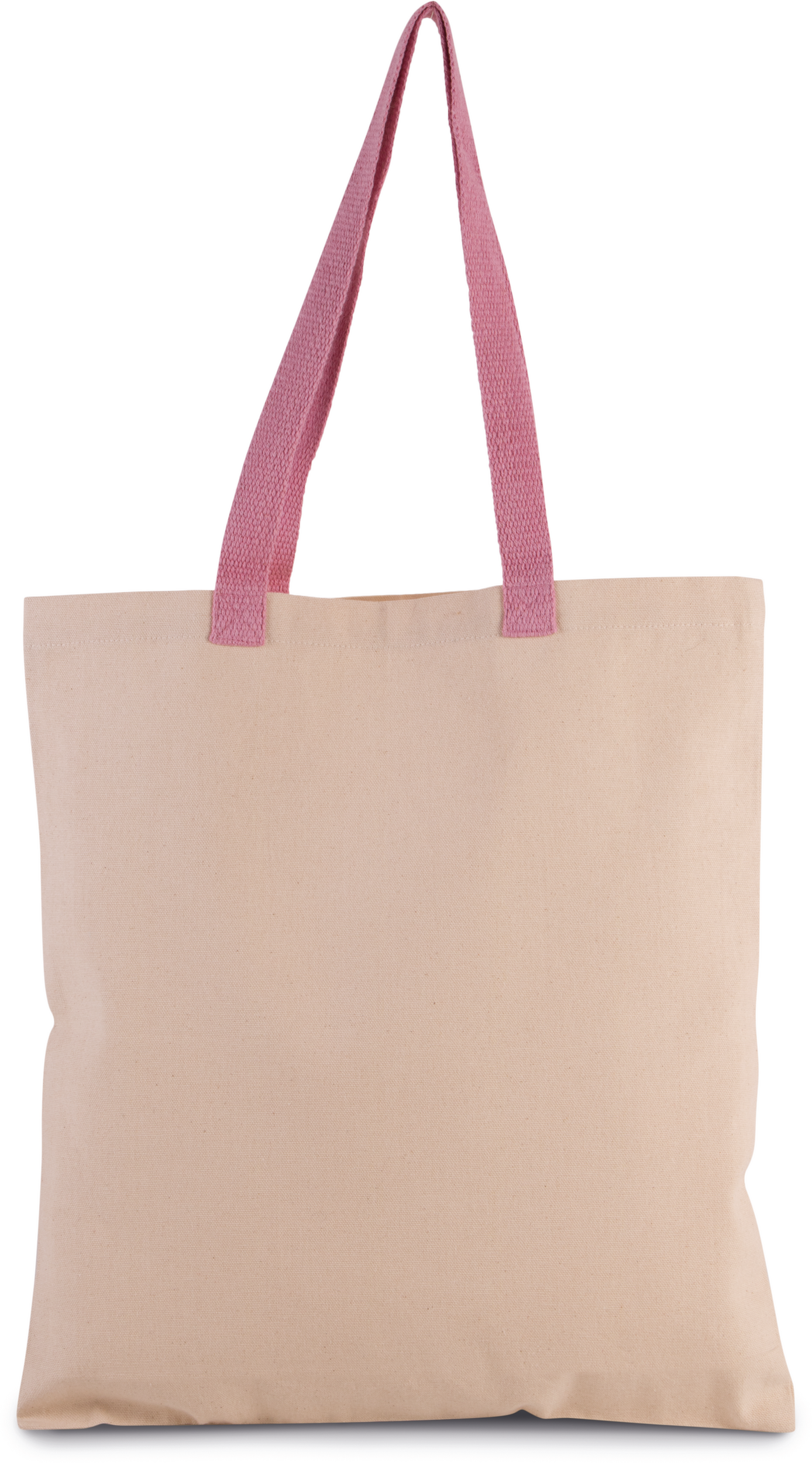 Flache Shoppingtasche aus Tuch mit kontrastfarbenem Griff