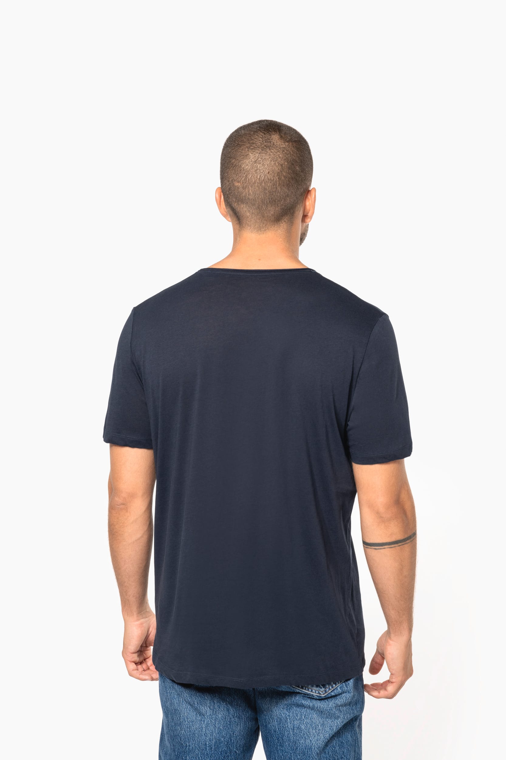 Bio-T-Shirt mit kurzen Ärmeln und ungesäumten Halsausschnitt
