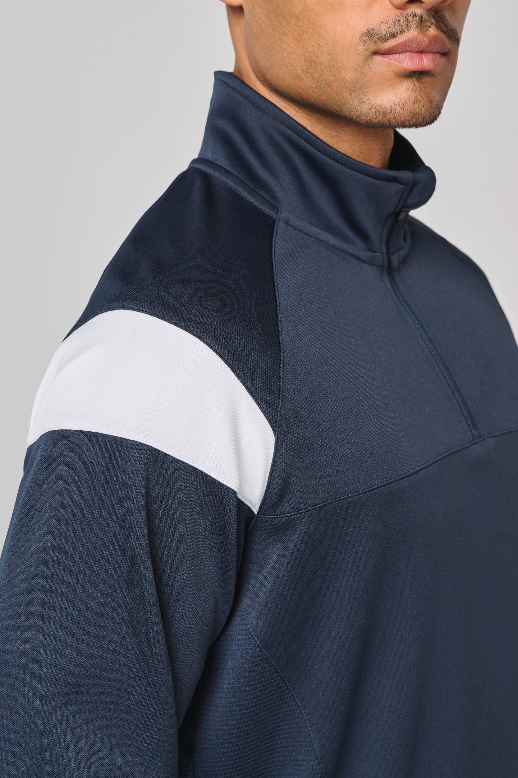 Unisex Trainings-Sweatshirt mit 1/4 Reißverschluss