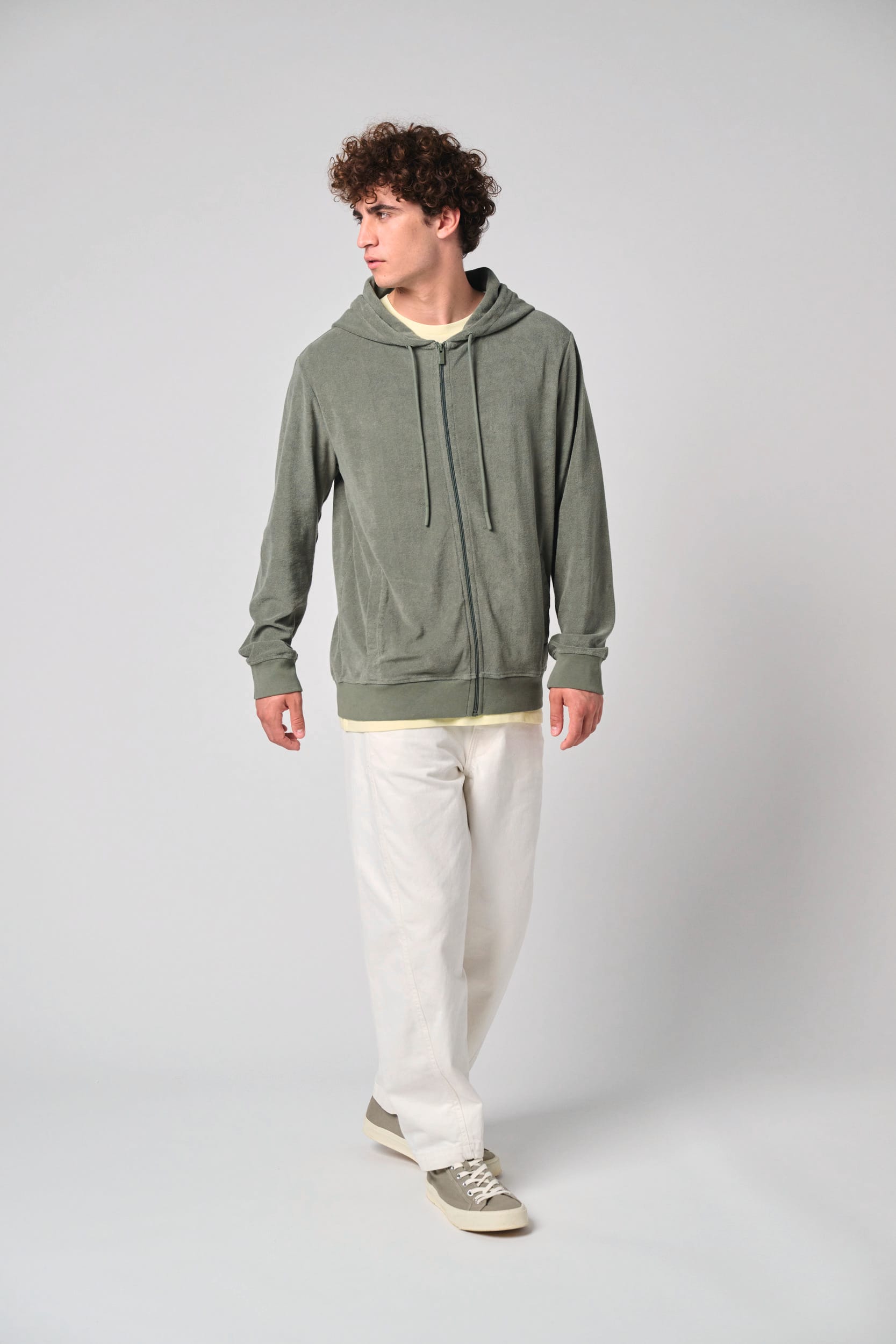 Umweltfreundliches Kapuzensweatshirt aus Frottee mit Reißverschluss für Herren