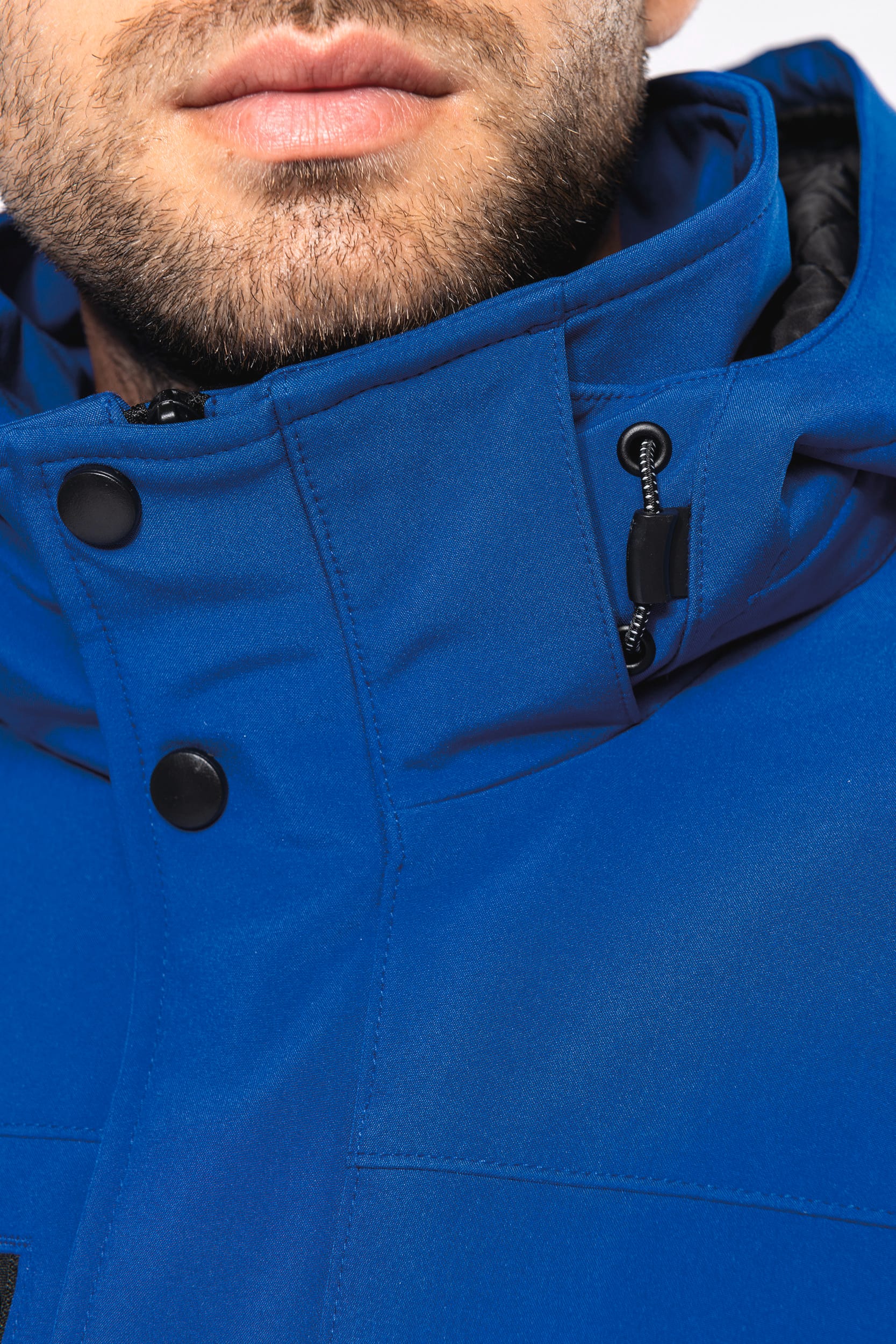 Herrenparka Softshell wattiert mit Kapuze