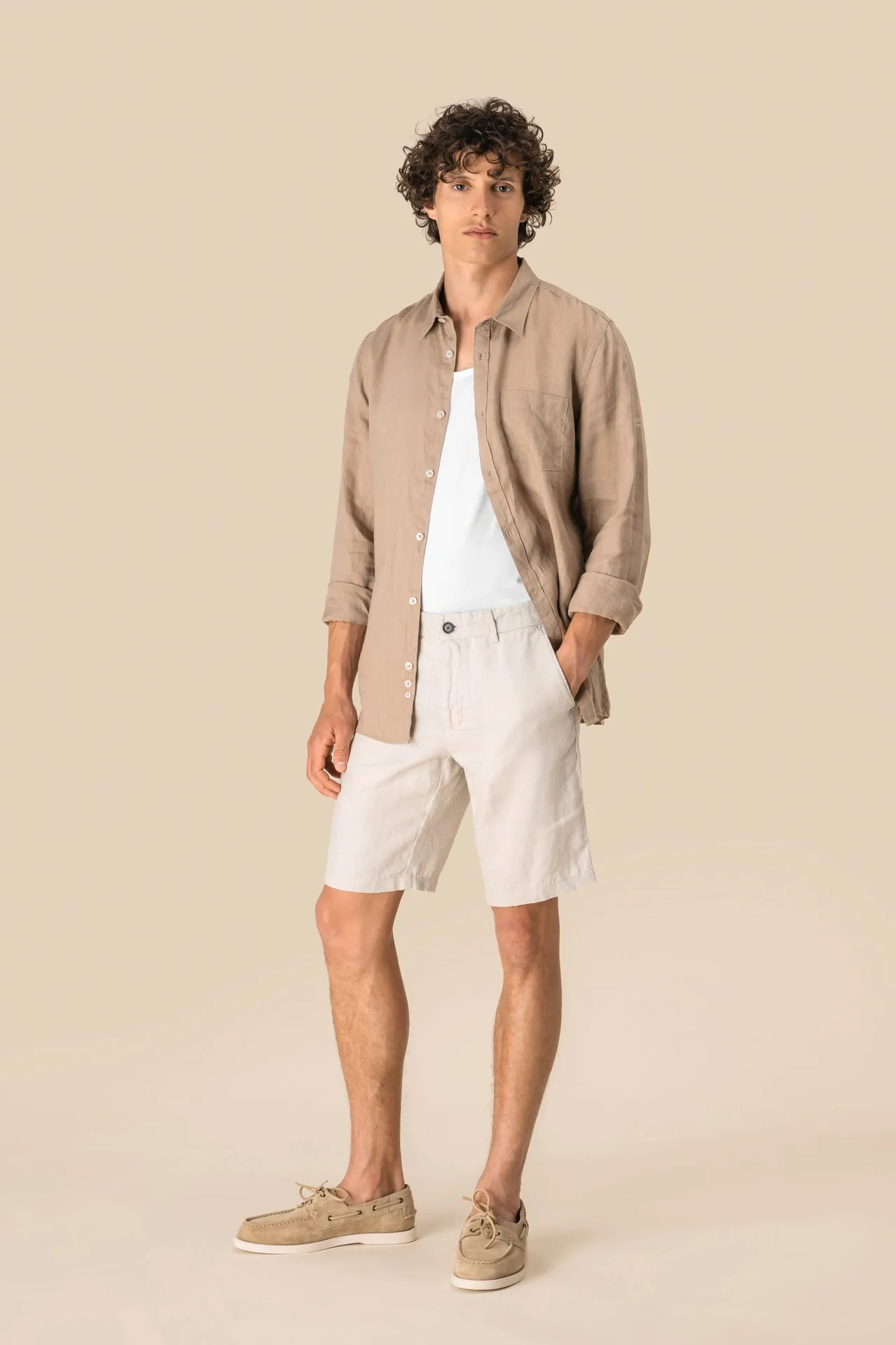 Bermuda-Shorts aus Leinen für Herren