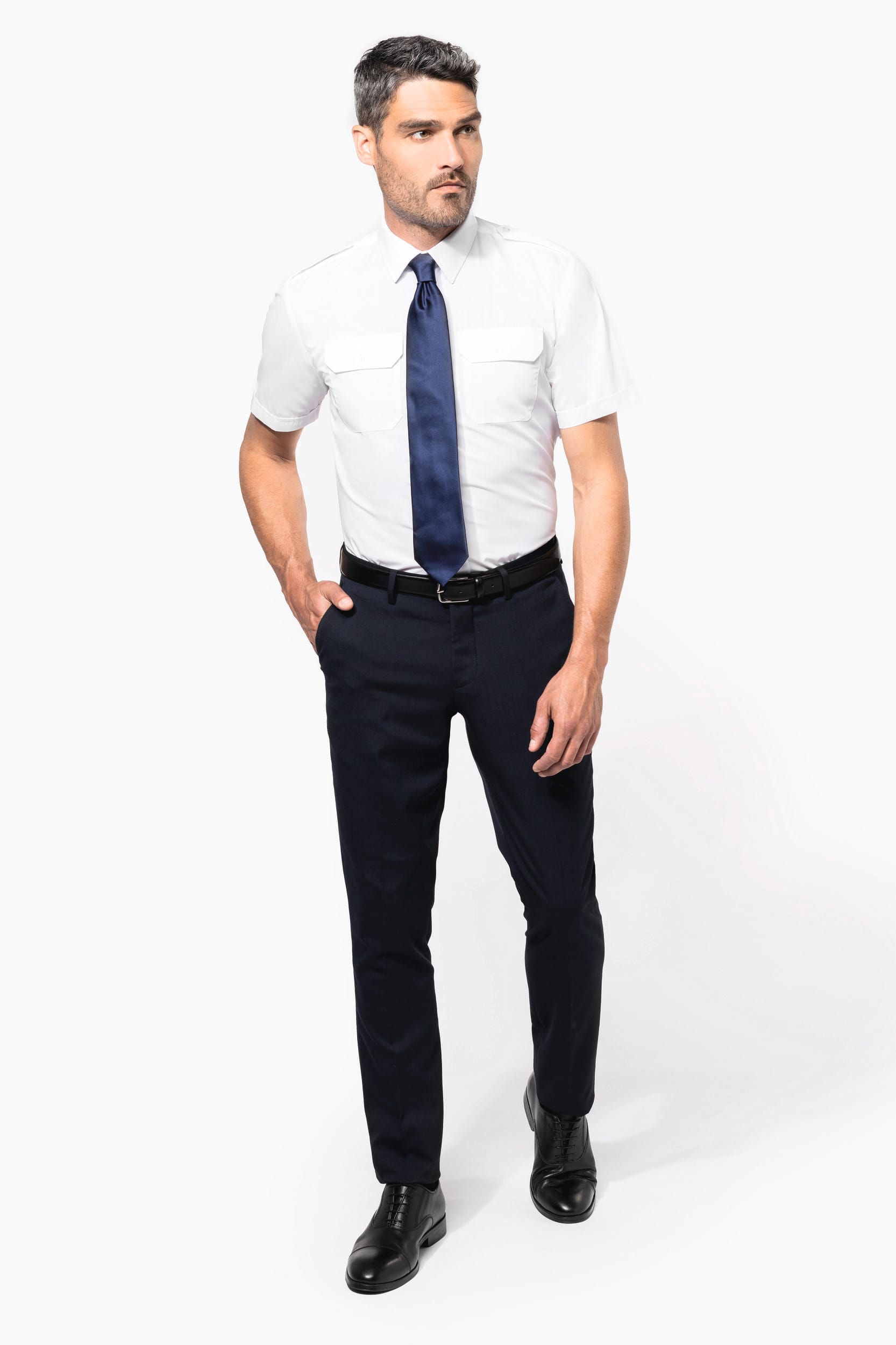 Kurzarm-Pilotenhemd für Herren