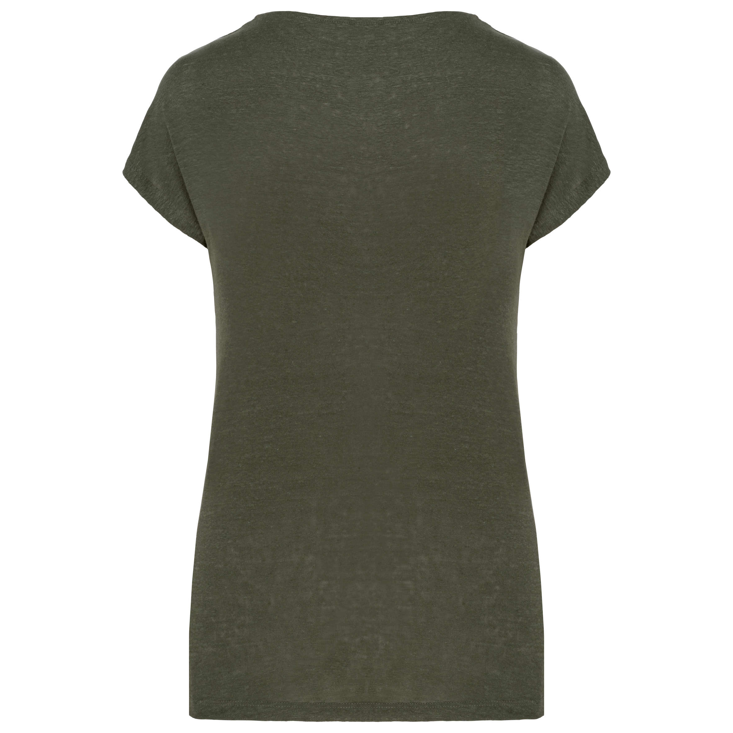 Damen-T-Shirt aus Leinen mit V-Ausschnitt