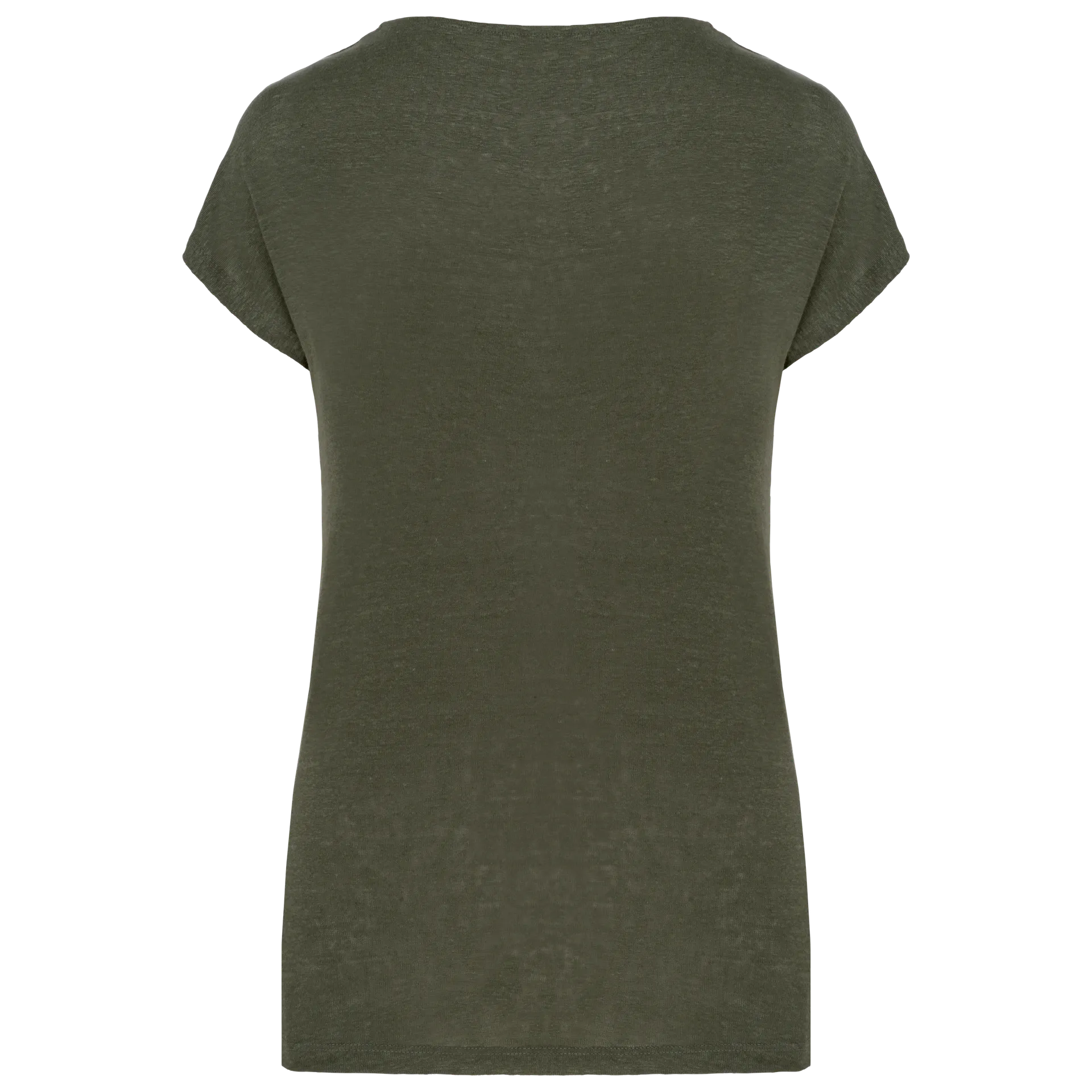 Damen-T-Shirt aus Leinen mit V-Ausschnitt