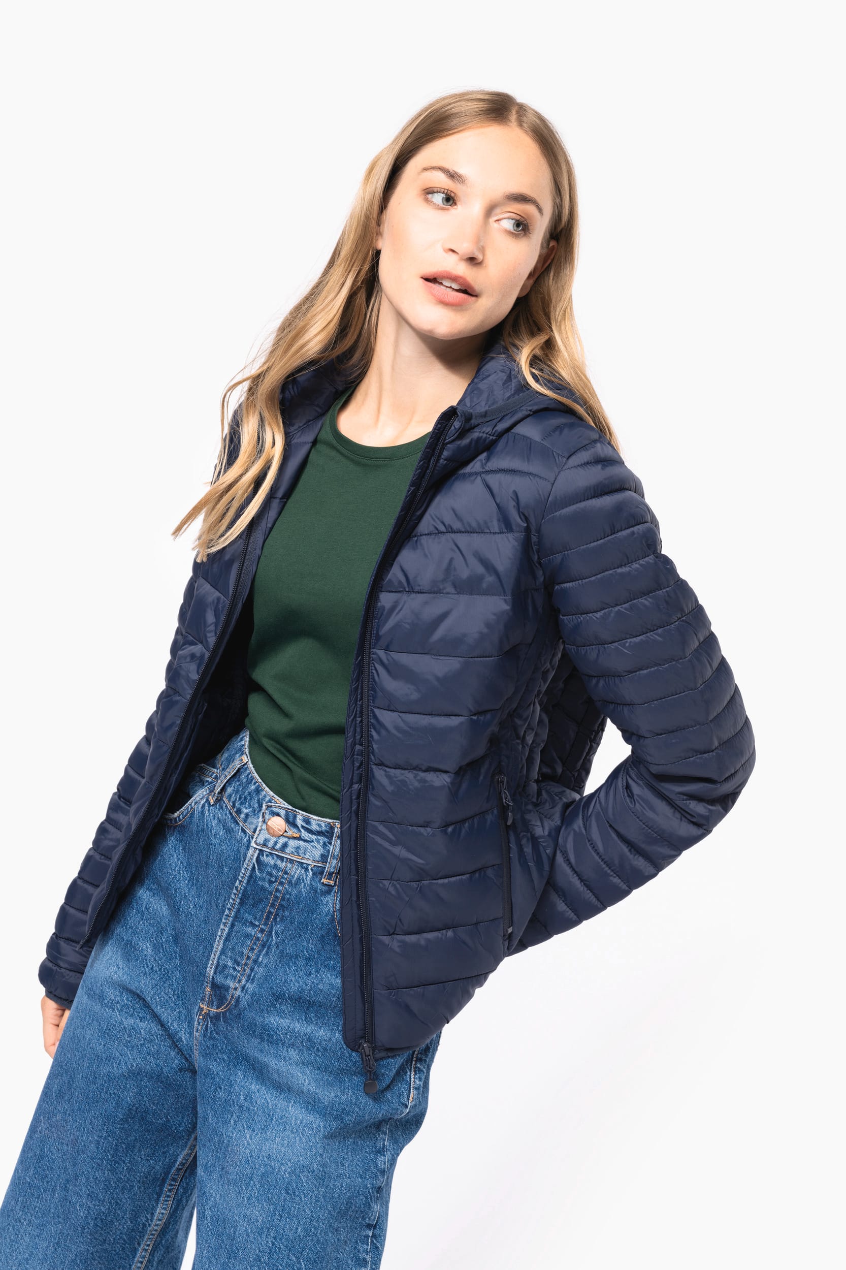 Leichte Damen-Steppjacke mit Kapuze