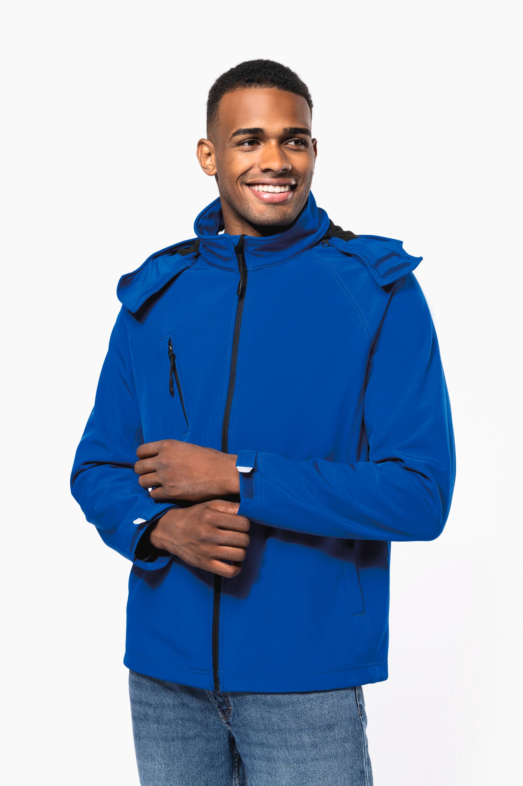 Herren Softshell-Jacke mit Abnehmbare Kapuze
