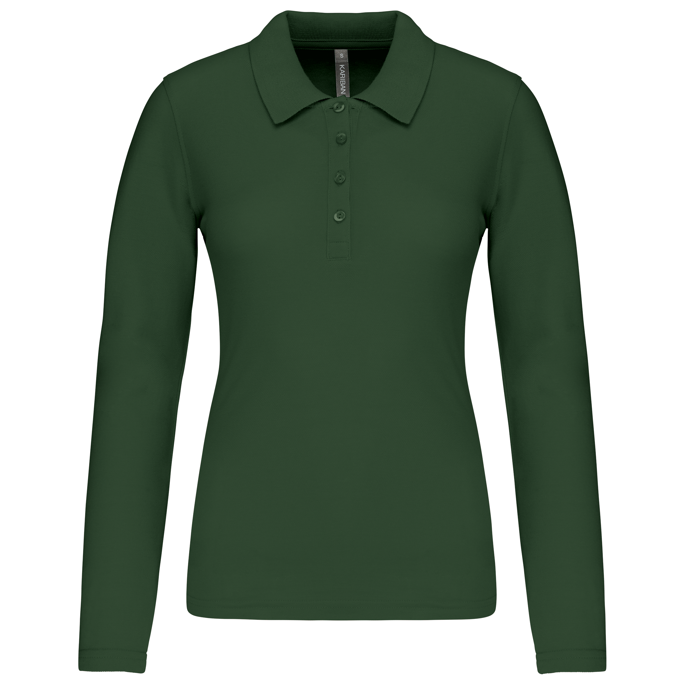 Damen Langarm-Polohemd. Baumwollpiqué