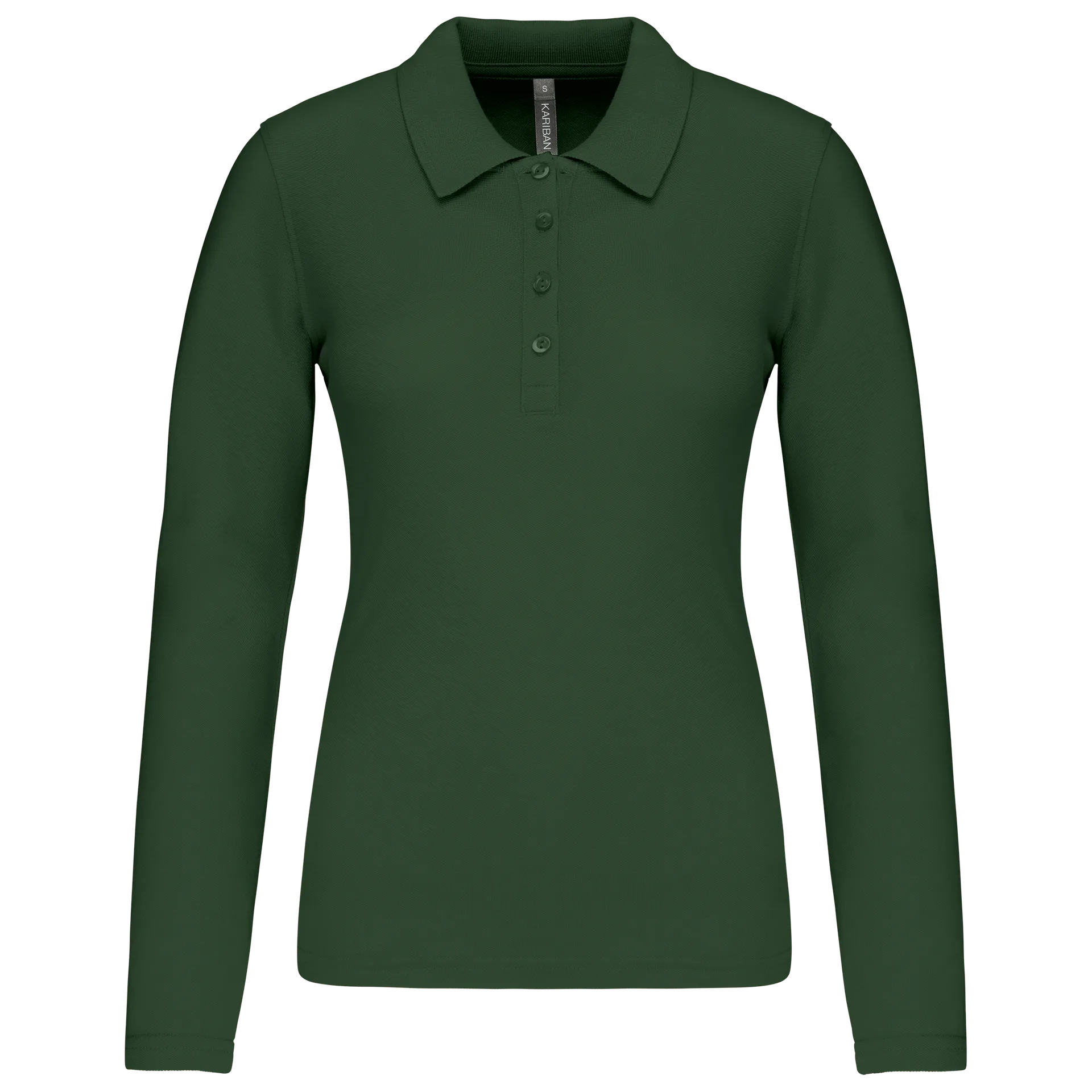 Damen Langarm-Polohemd. Baumwollpiqué