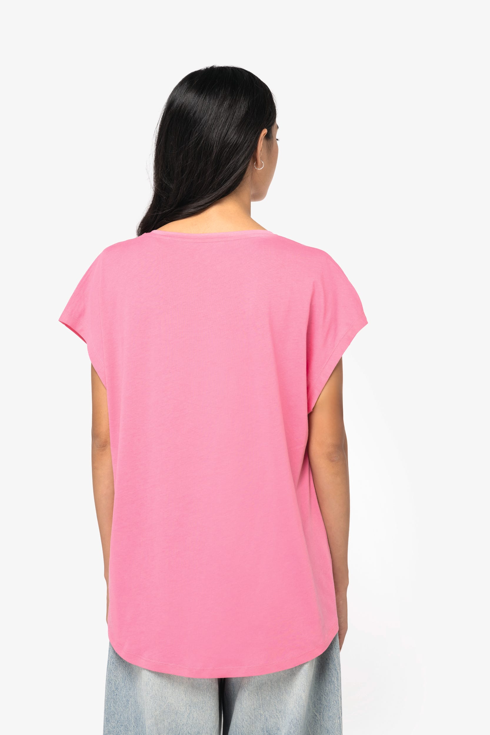 Umweltfreundliches Loose Damen-T-Shirt mit V-Ausschnitt