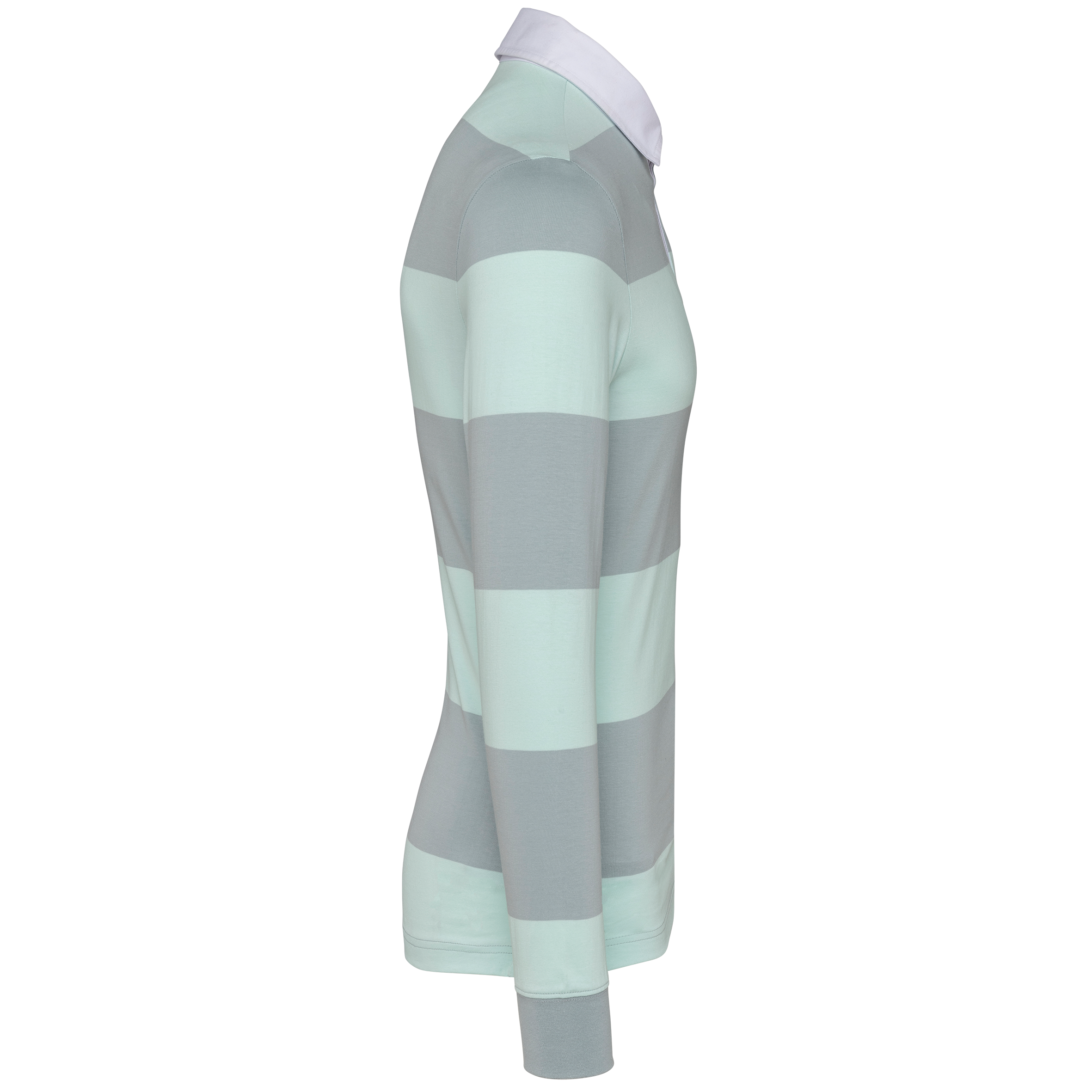 Gestreiftes Polohemd mit langen Ärmeln, Unisex