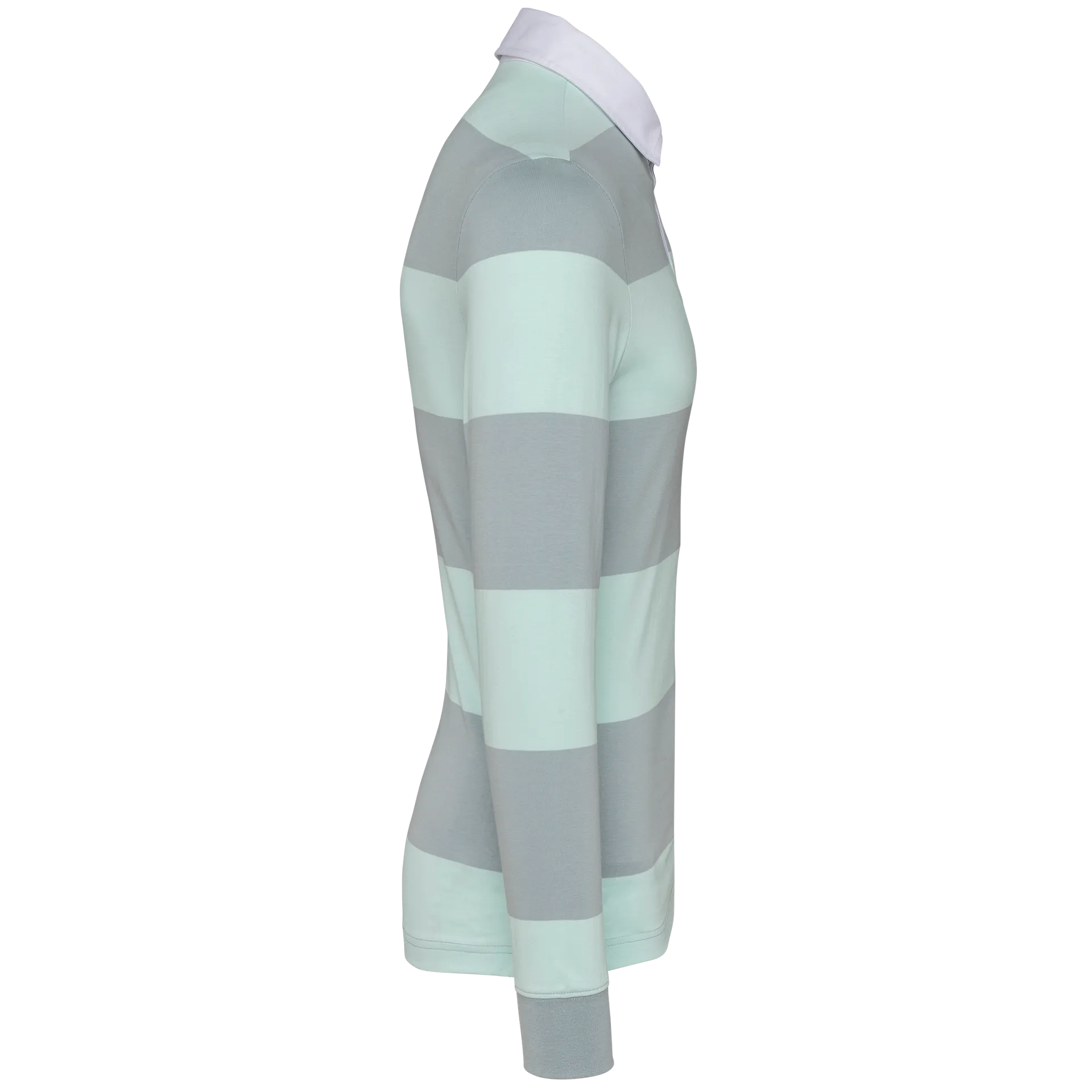 Gestreiftes Polohemd mit langen Ärmeln, Unisex