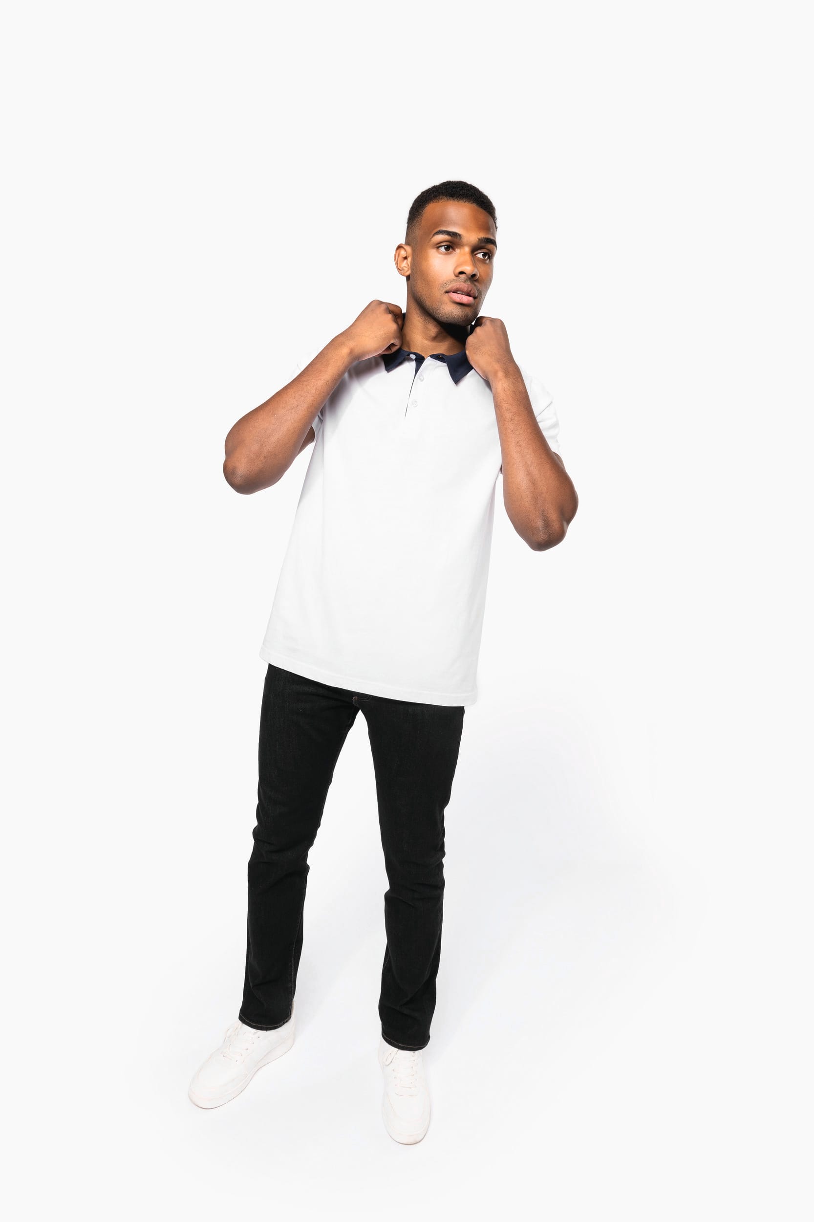 Zweifarbiges Jersey-Polohemd für Herren