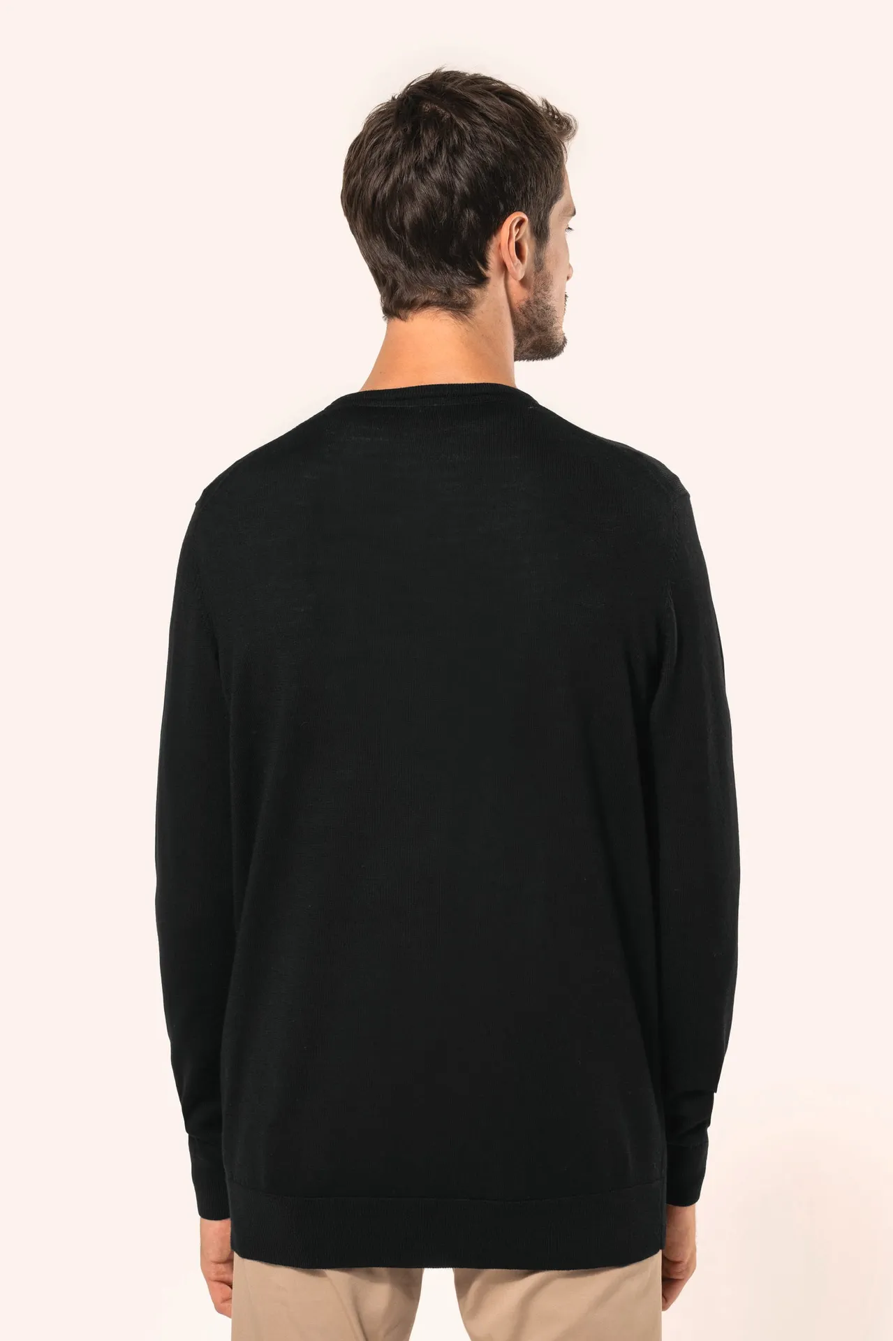 Merino-Herrenpullover mit V-Ausschnitt