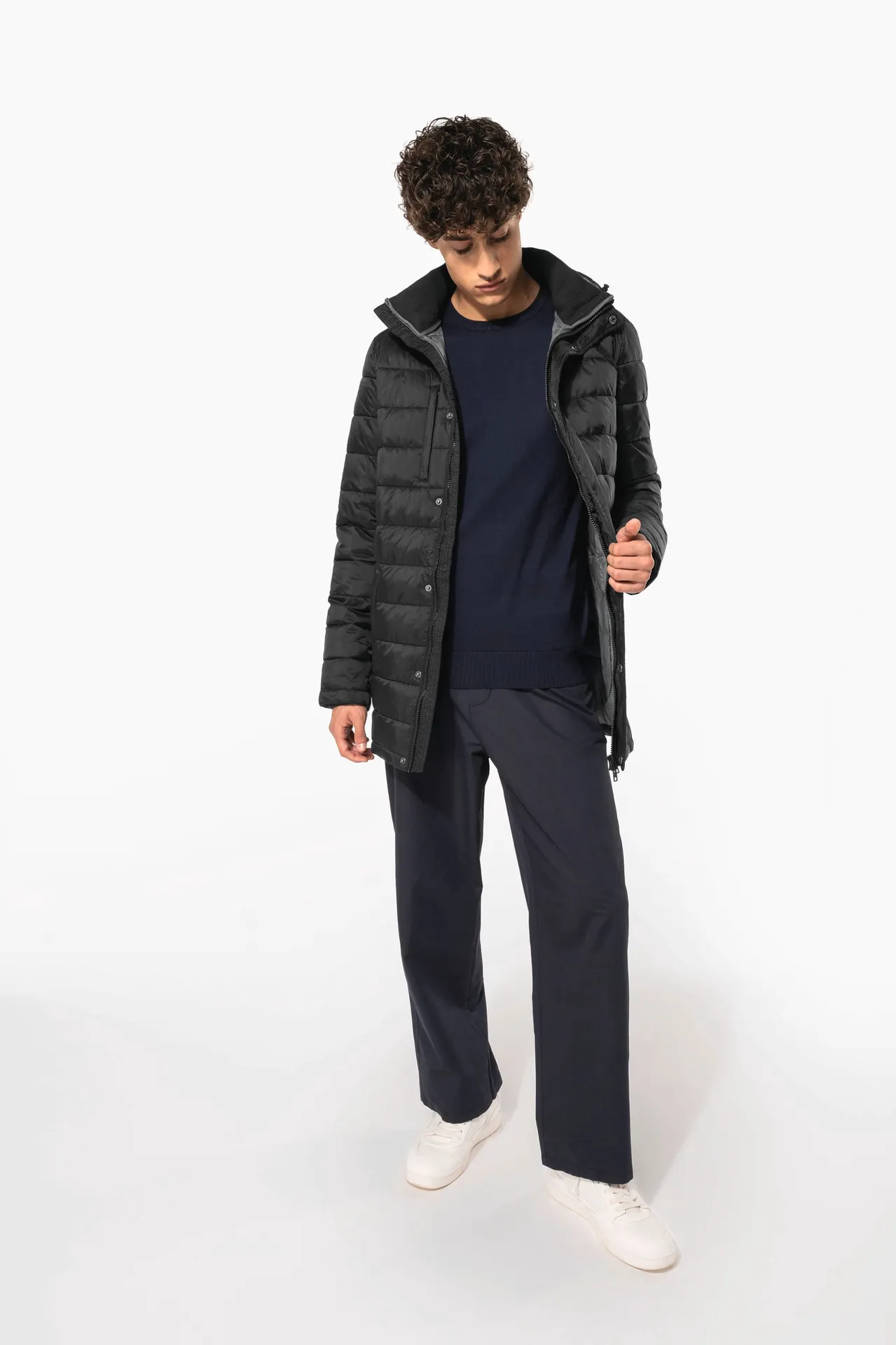 Leichter Herren-Daunenparka mit Kapuze