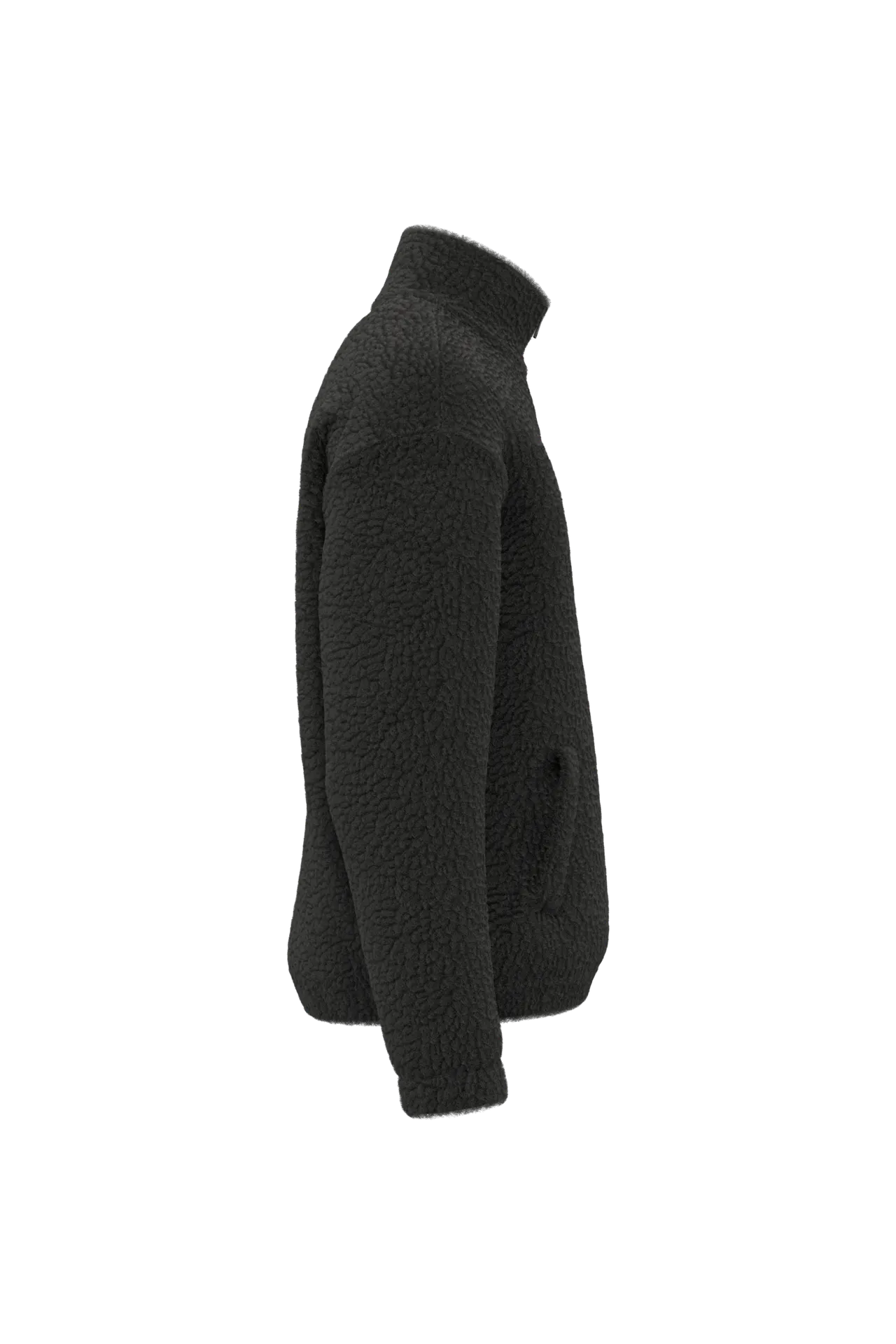 Unisex-Sweatshirt mit 1/4-Reißverschluss und überschnittenen Schultern aus Sherpa-Material