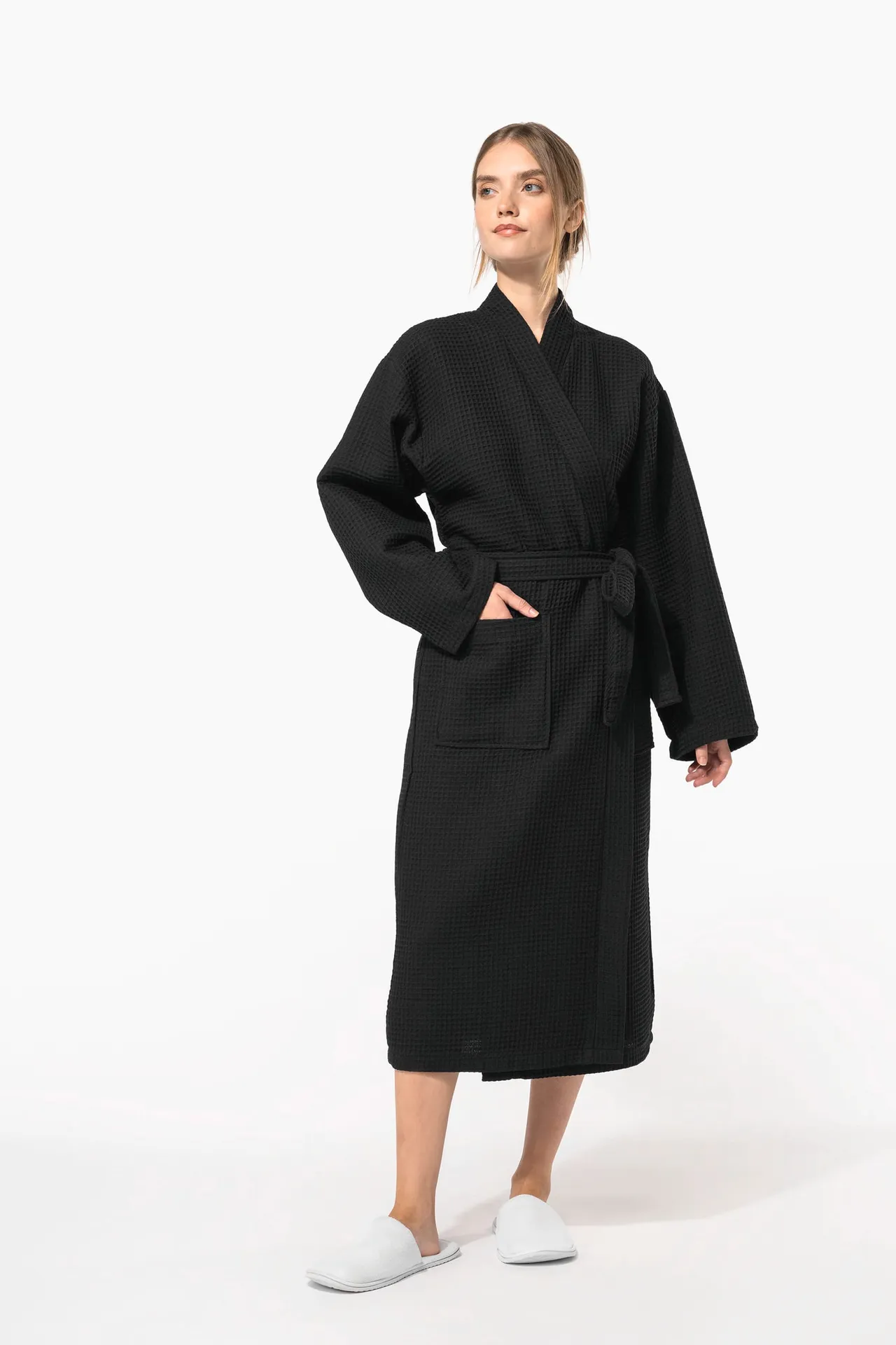 Walkfrottier-Bademantel Waffelpiqué