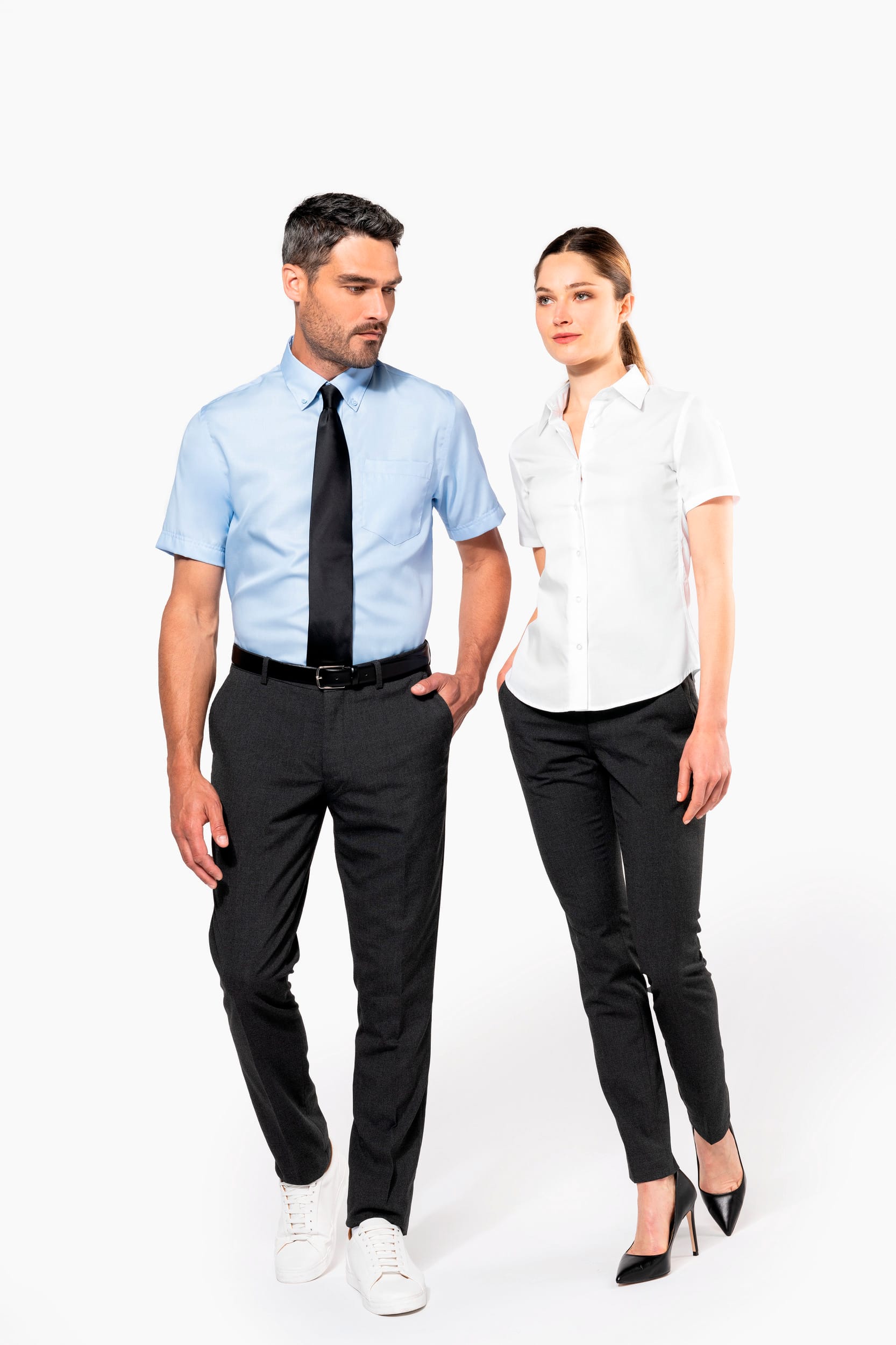 Herren Kurzarmhemd Bügelfrei Micro Twill