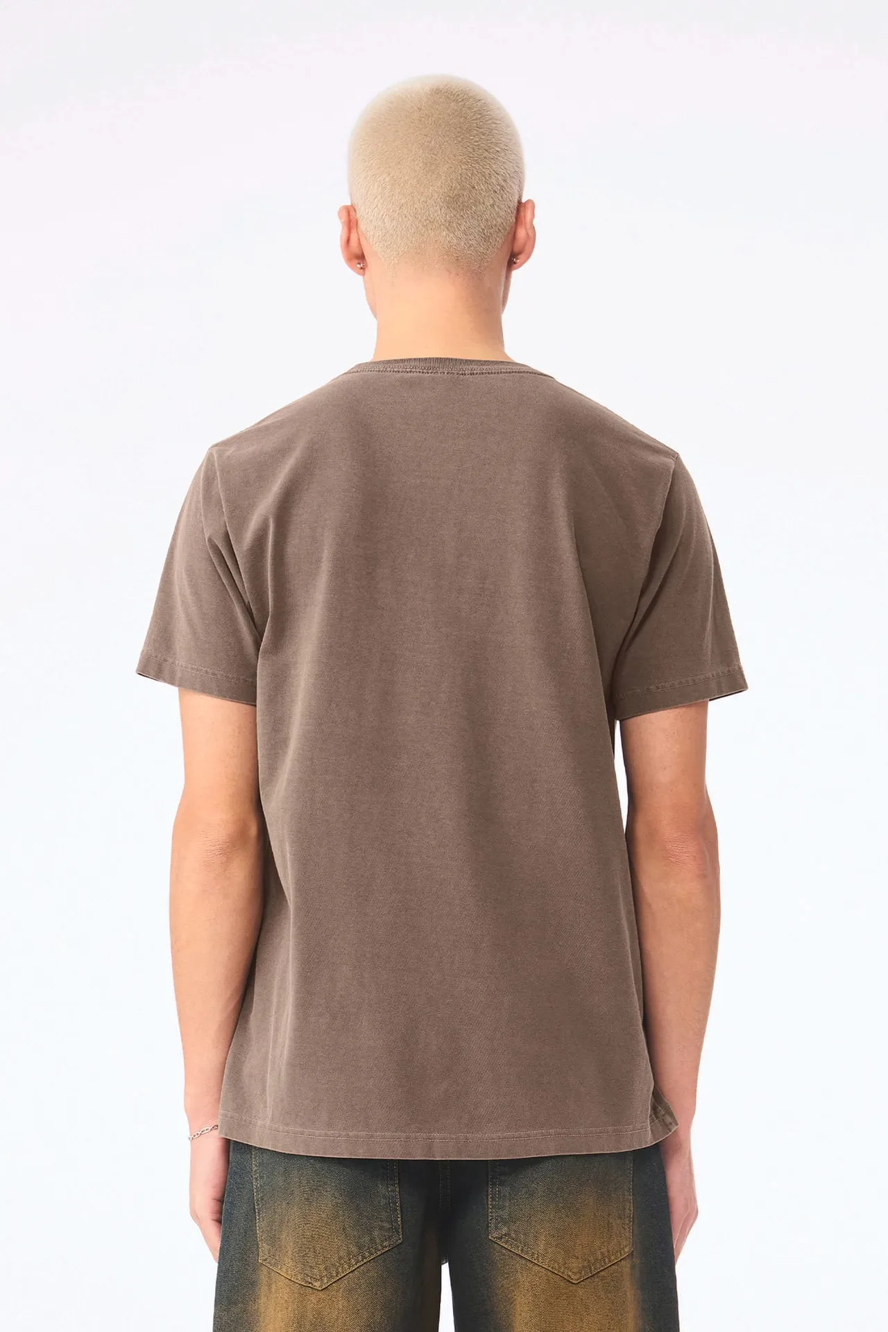 Unisex-T-Shirt aus dickem, verwaschenem Stoff