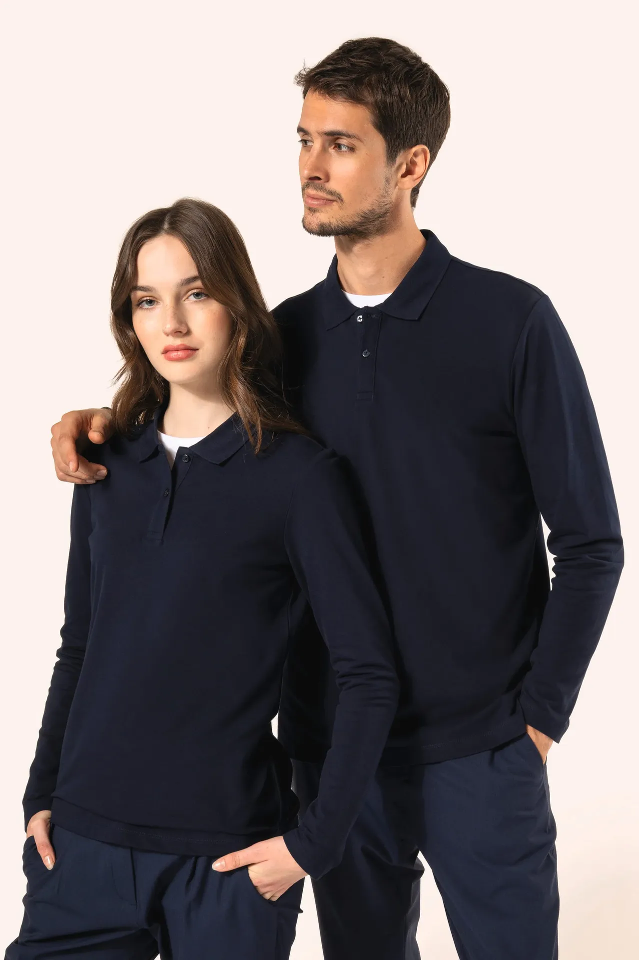 Supima® Herren-Polohemd mit langen Ärmeln