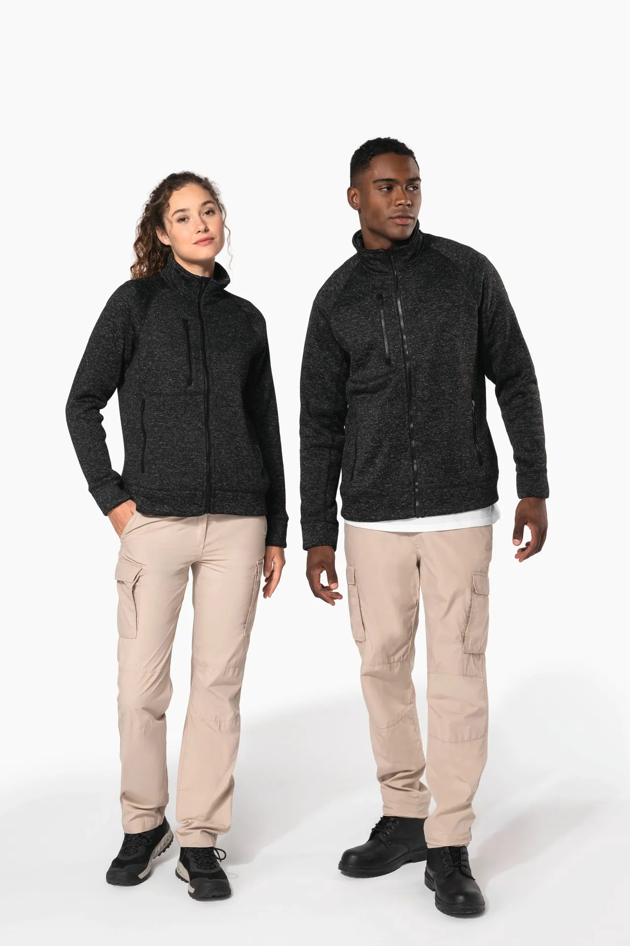 Damen-Weste mit Reißverschluss, aus Chiné