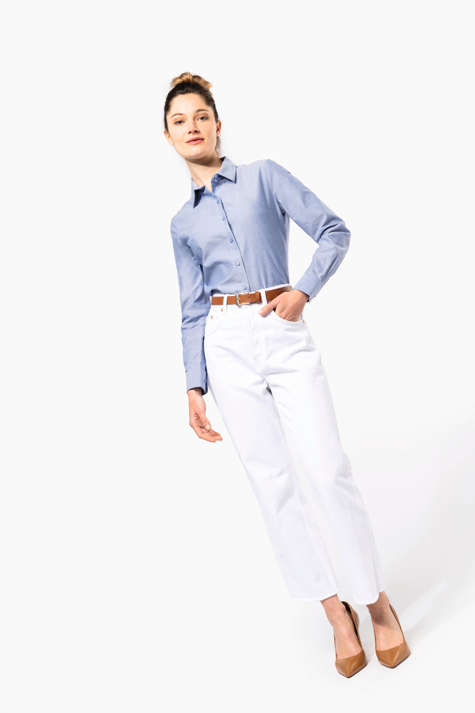 Damen Oxfordbluse Langarm