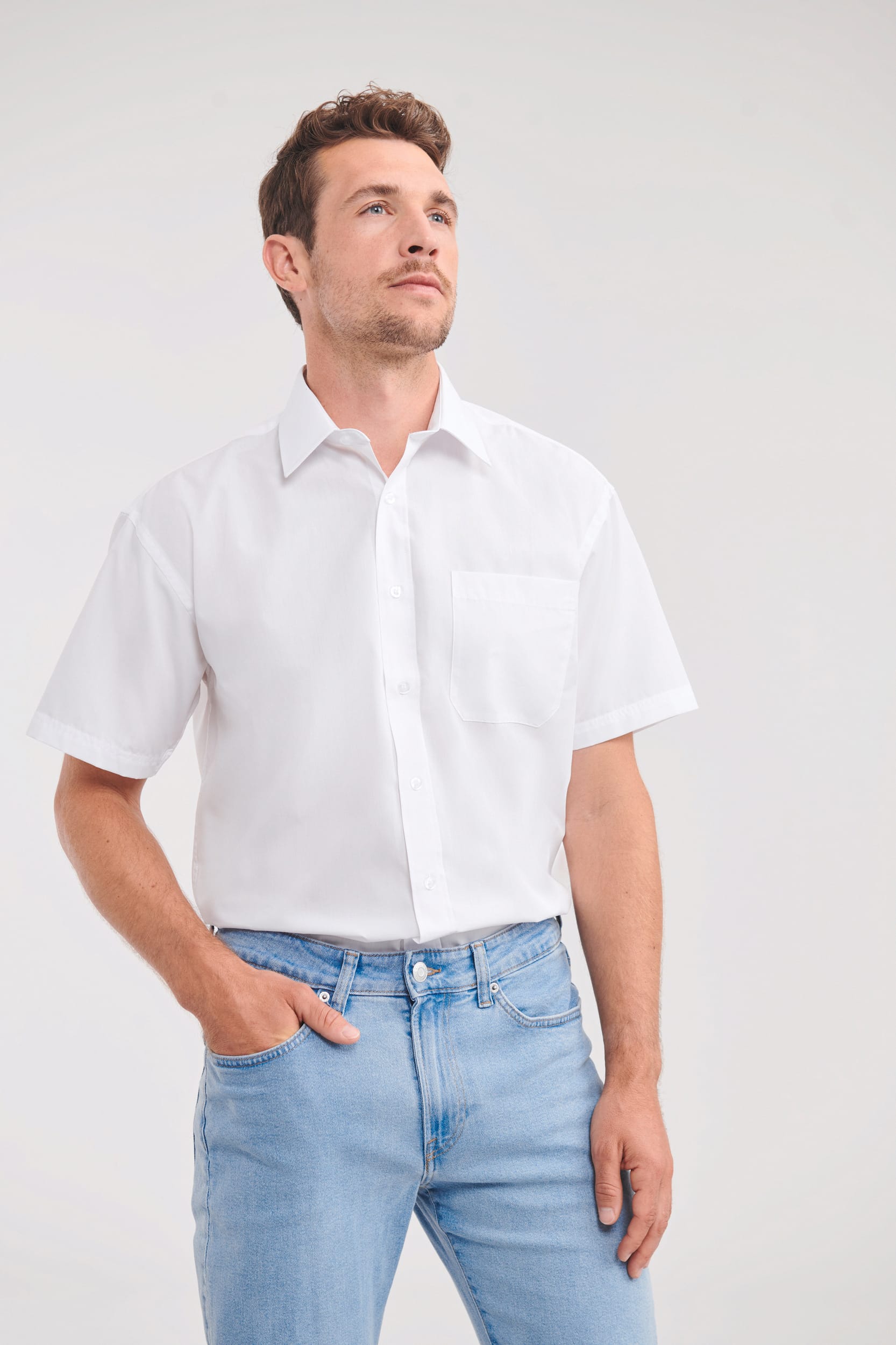 Men's Ss Polycotton Popelinehemd