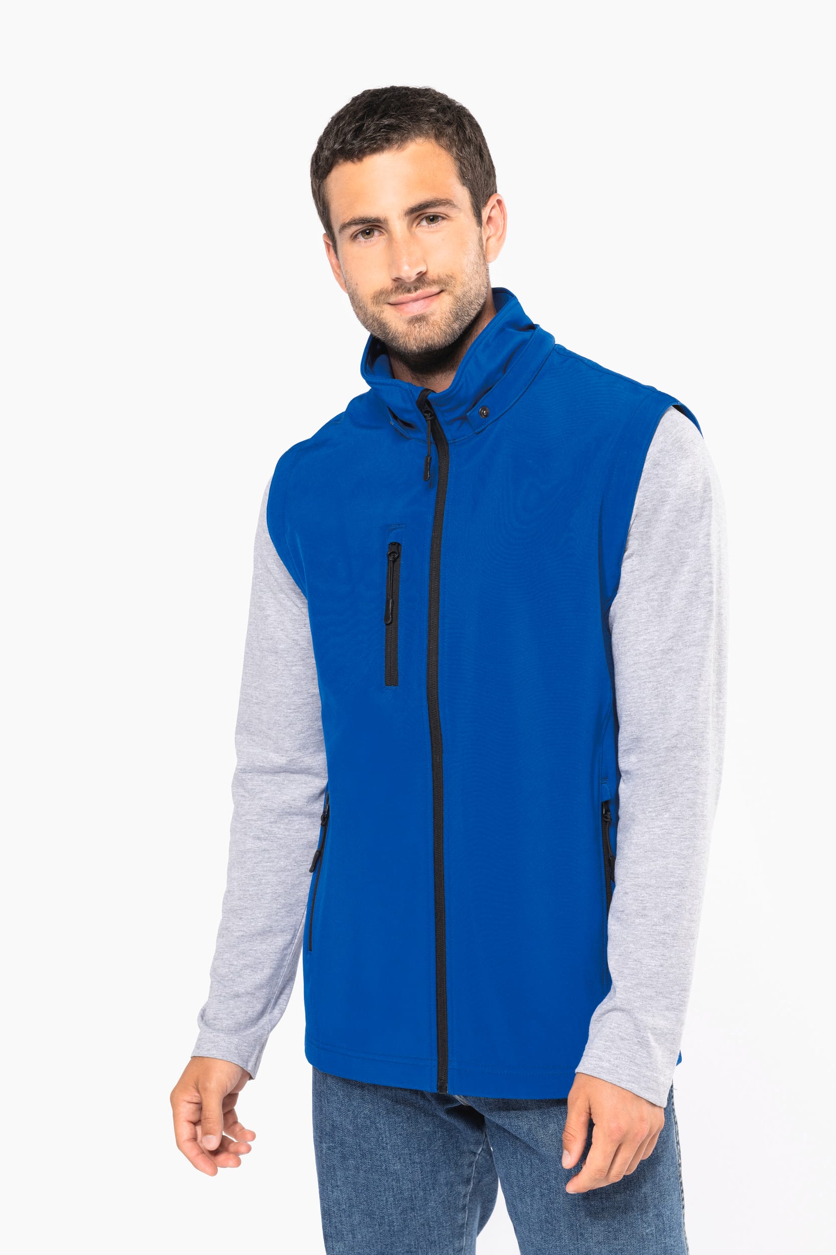 3-lagige Unisex-Softshell-Jacke mit Kapuze und abnehmbaren Ärmeln