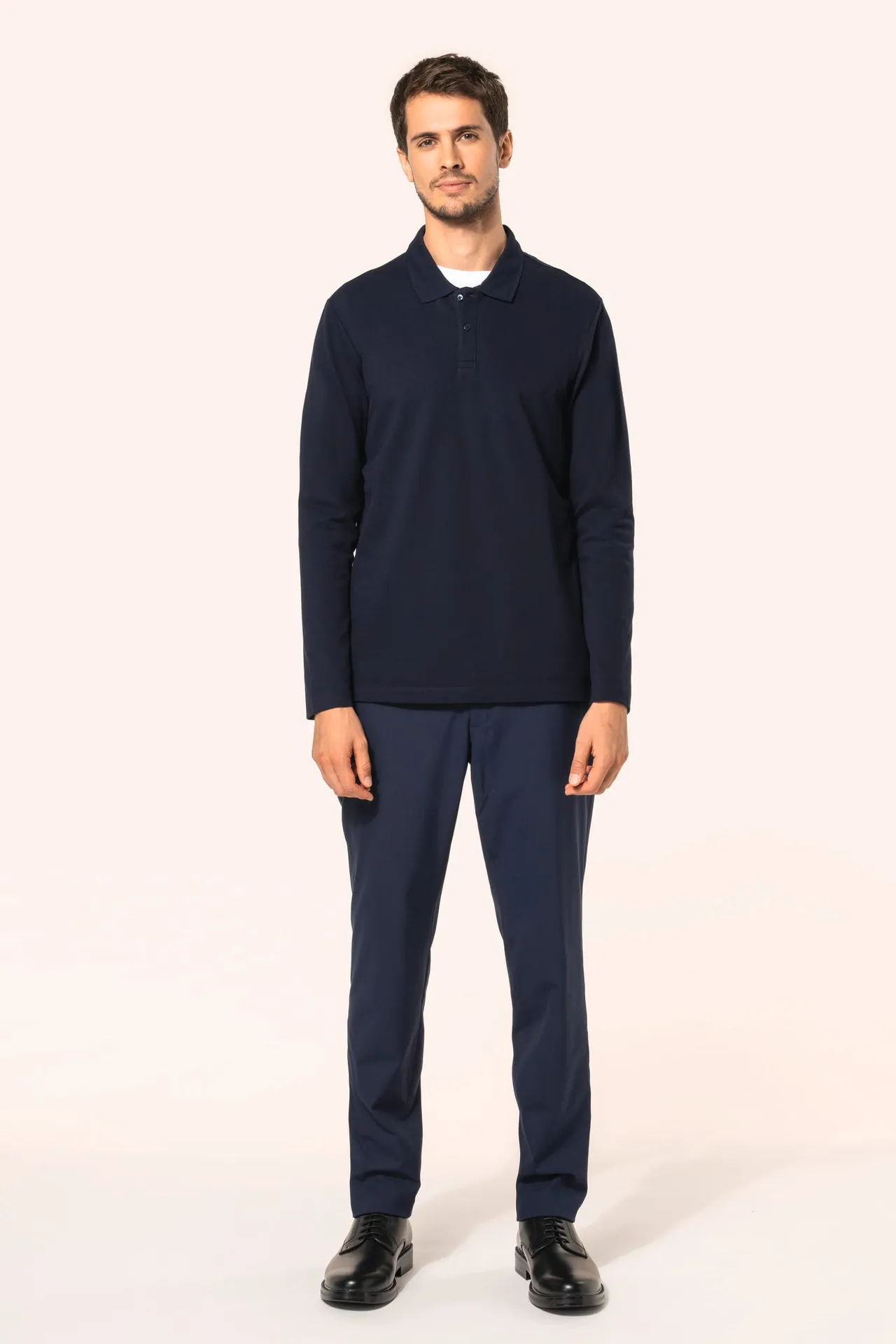 Supima® Herren-Polohemd mit langen Ärmeln