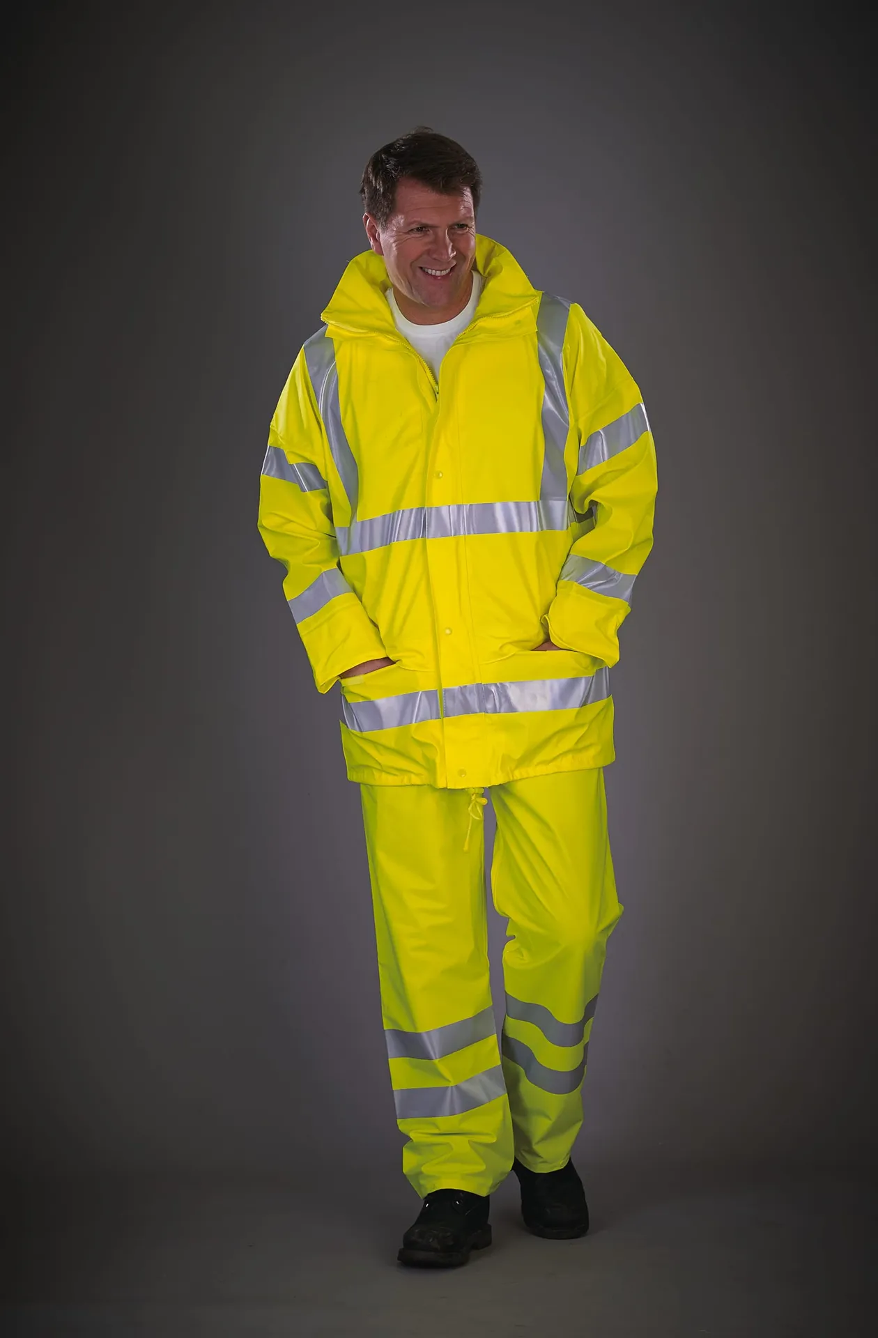 Atmungsaktive Hi-Vis Soft Flex Regenjacke