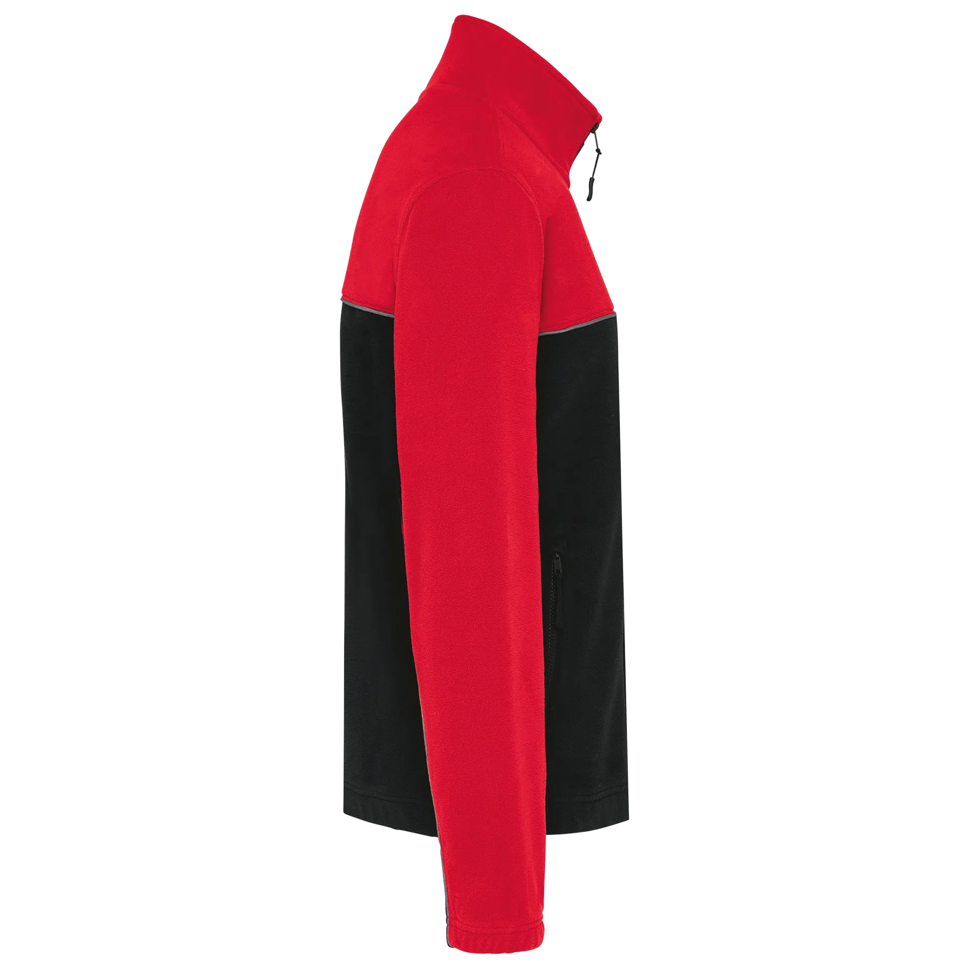 Zweifarbige, umweltfreundliche Unisex-Fleecejacke